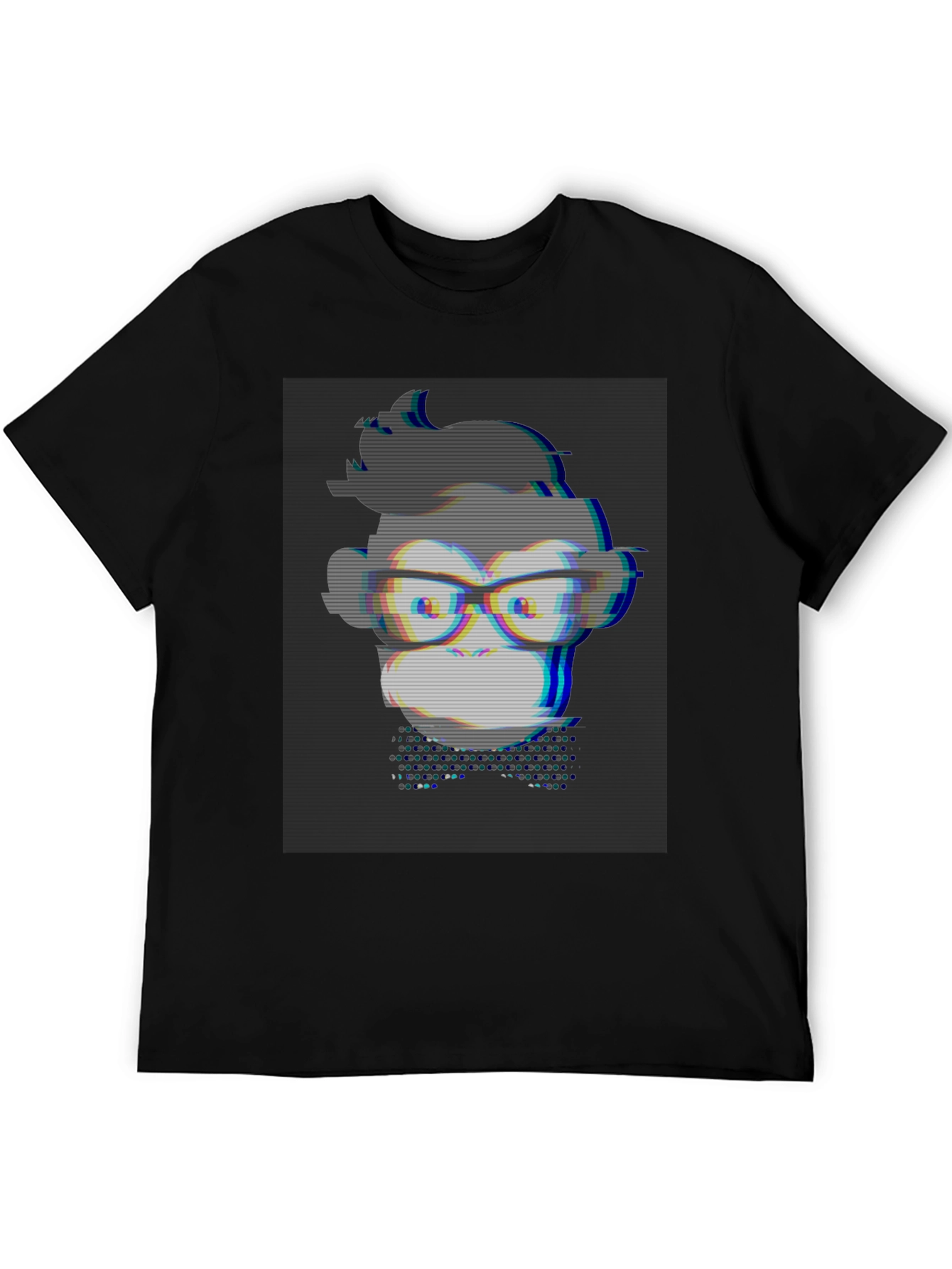 Geek Monkey T-Shirt - Glitch Style Graphic Tee