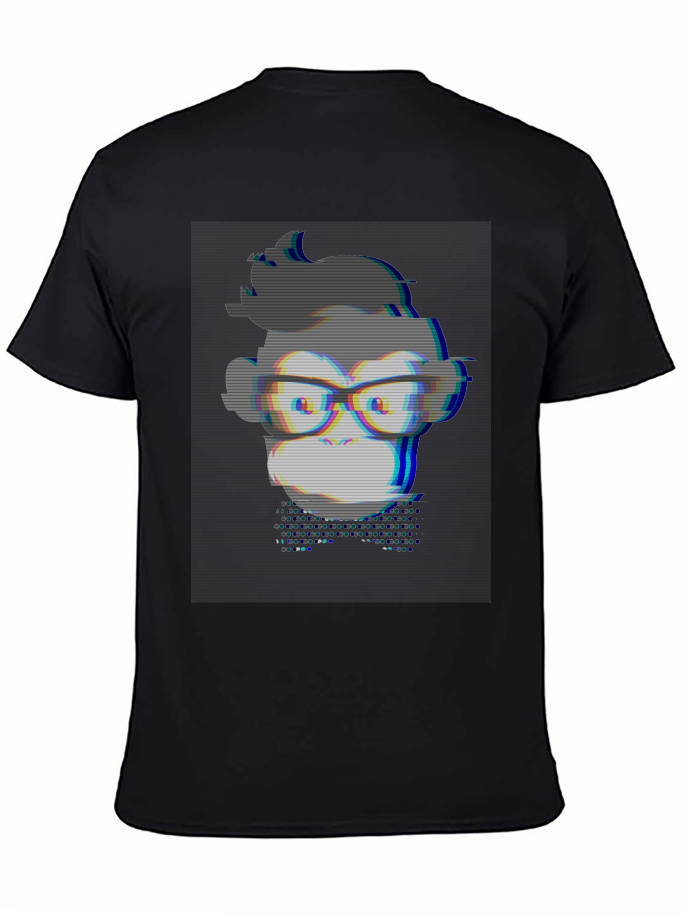 Geek Monkey T-Shirt - Glitch Style Graphic Tee
