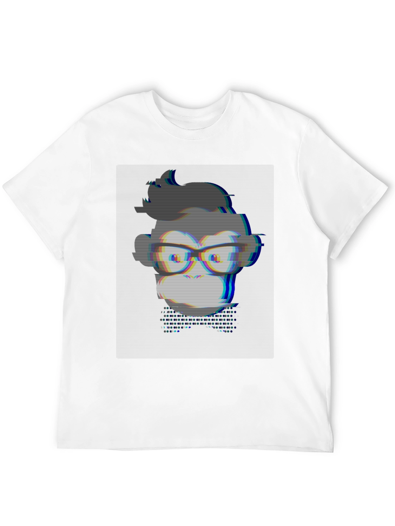 Geek Monkey T-Shirt - Glitch Style Graphic Tee