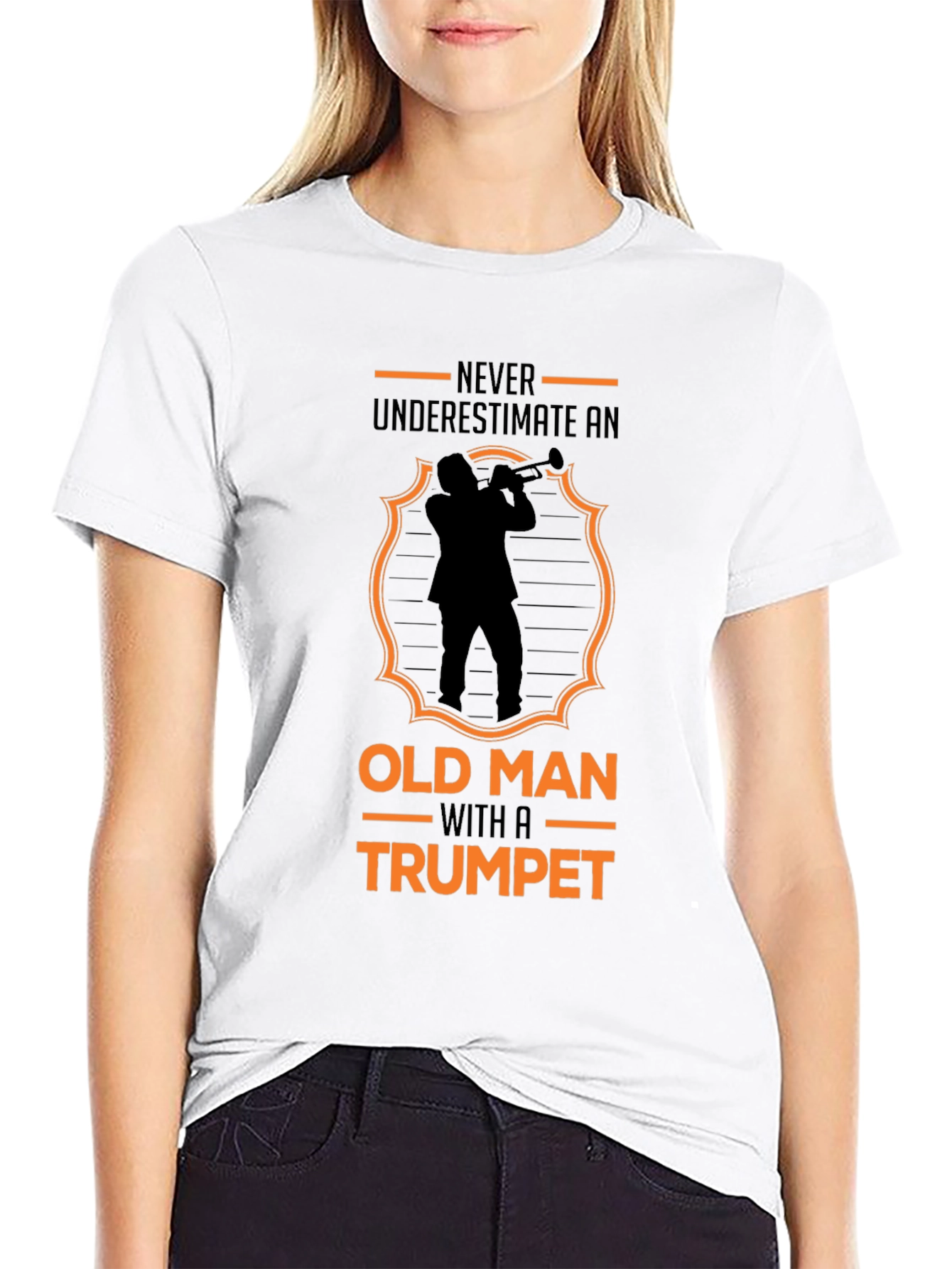 Never Underestimate Old Man Trumpet T-Shirt