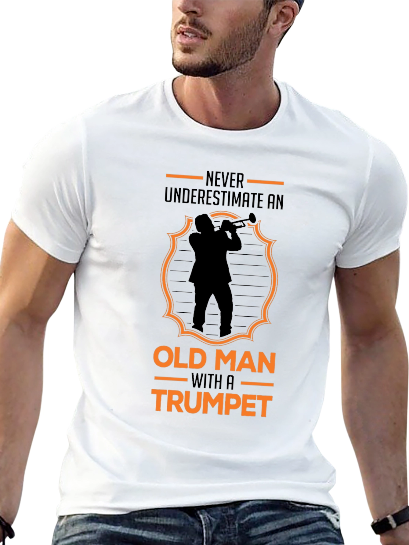 Never Underestimate Old Man Trumpet T-Shirt