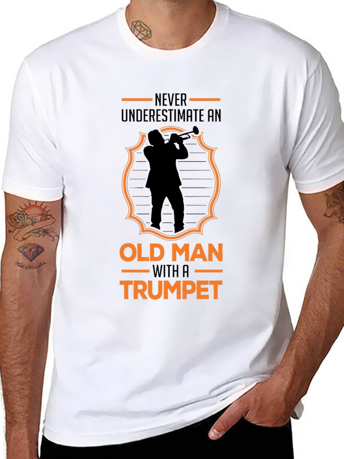 Never Underestimate Old Man Trumpet T-Shirt