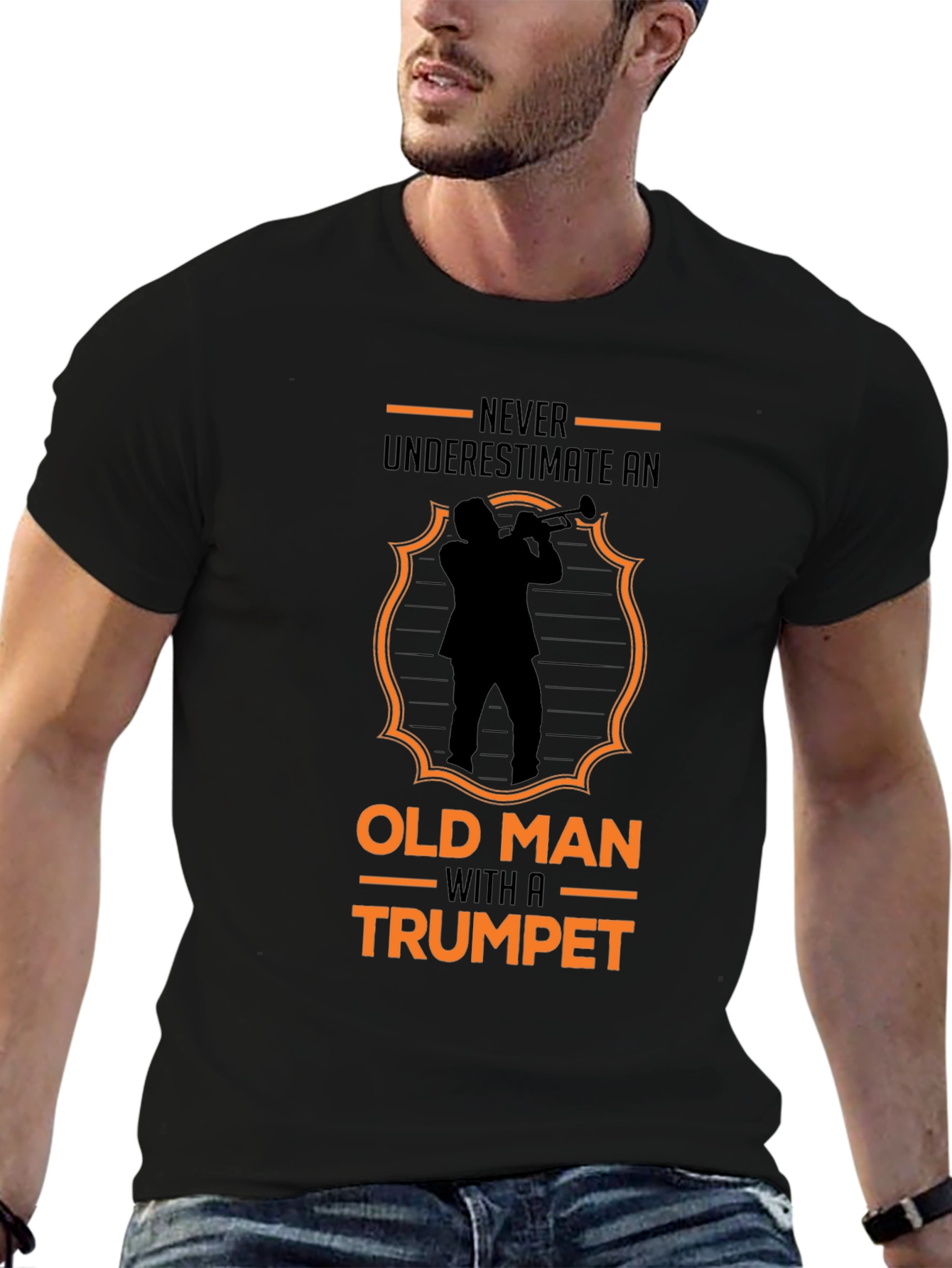 Never Underestimate Old Man Trumpet T-Shirt