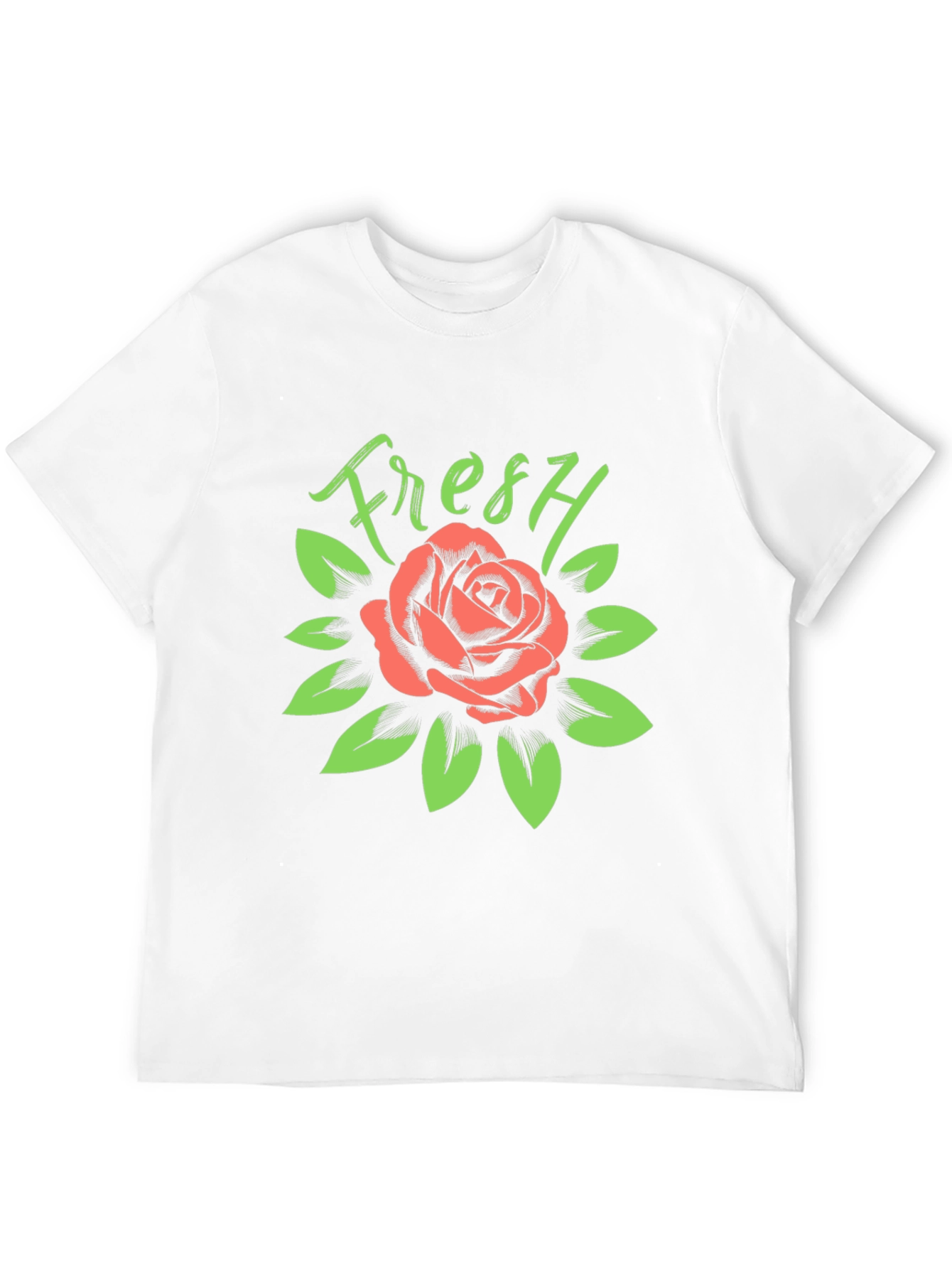 Fresh Rose Graphic Tee - Stylish Black T-Shirt