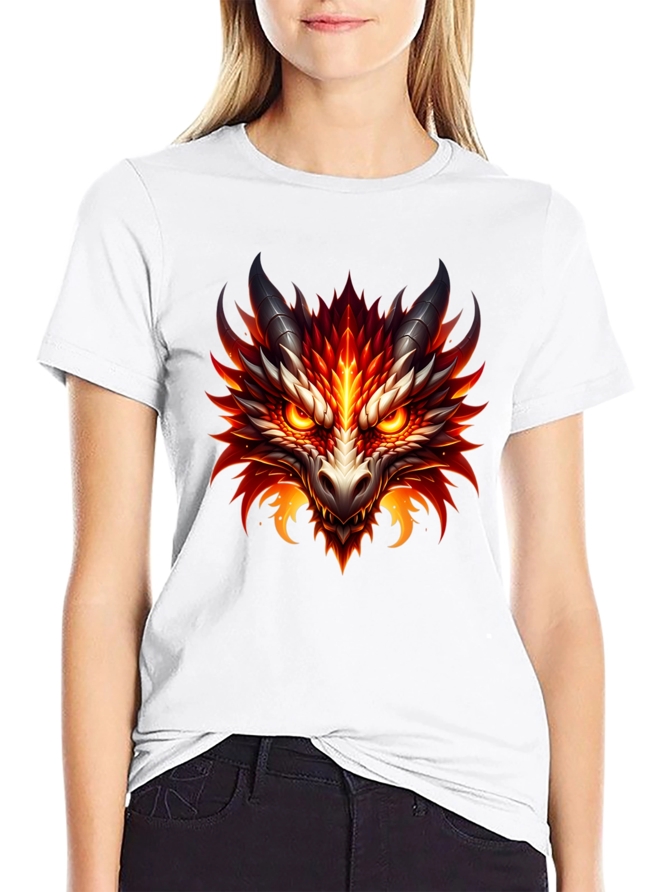 Fiery Dragon Graphic Tee - Bold Fantasy Style
