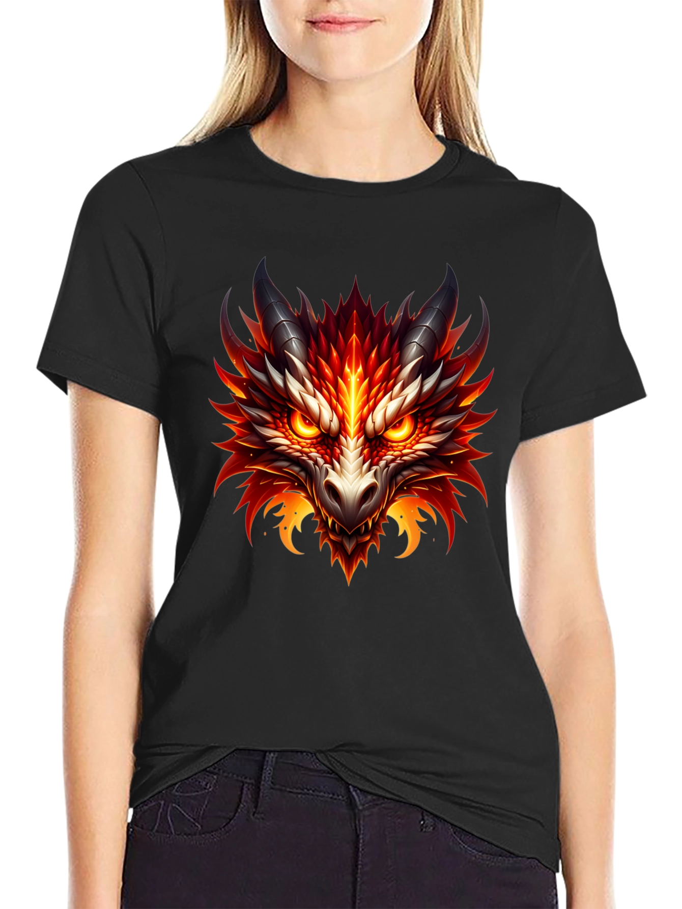 Fiery Dragon Graphic Tee - Bold Fantasy Style
