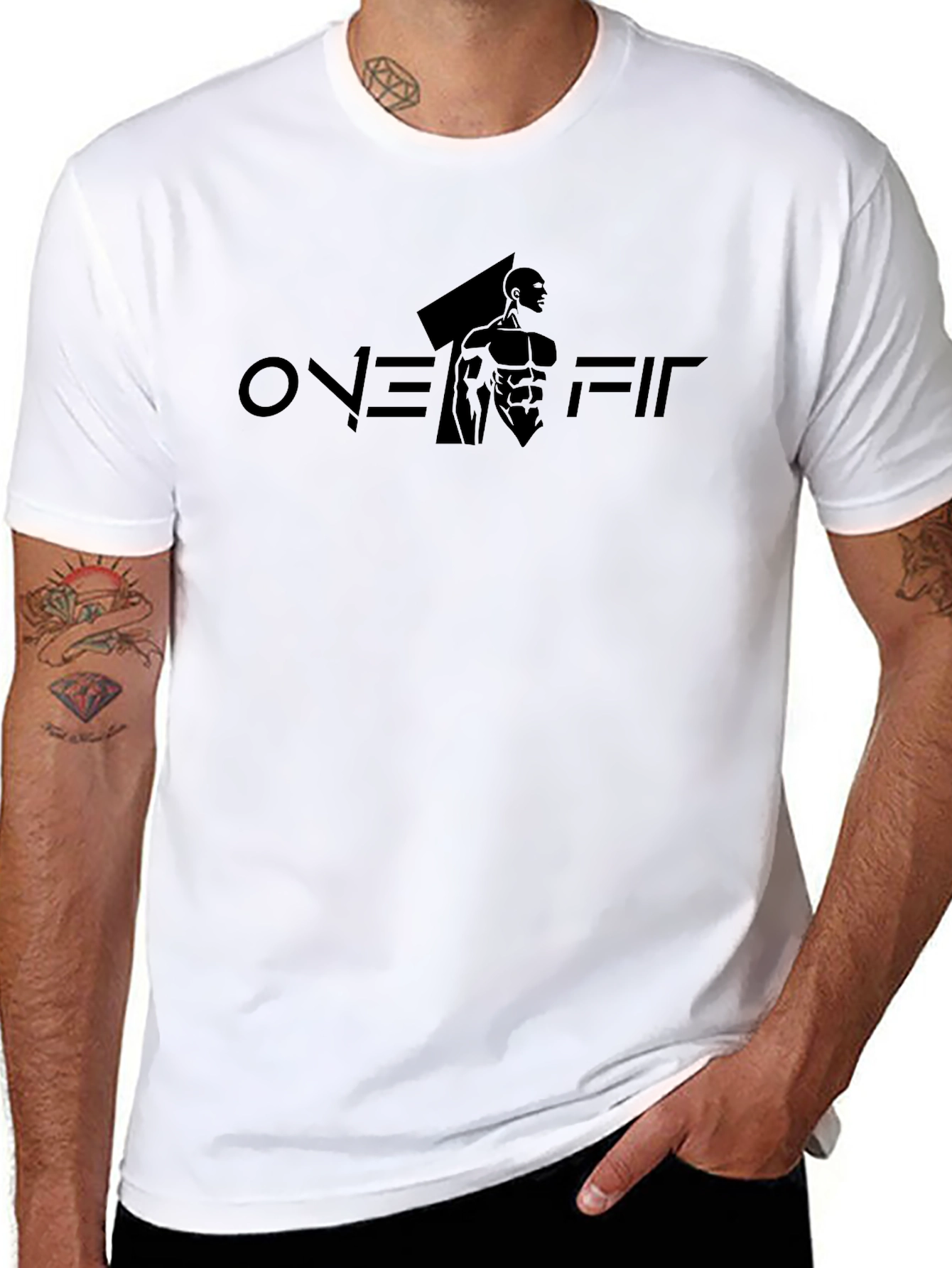 ONE FIT Black Graphic Mens T-Shirt