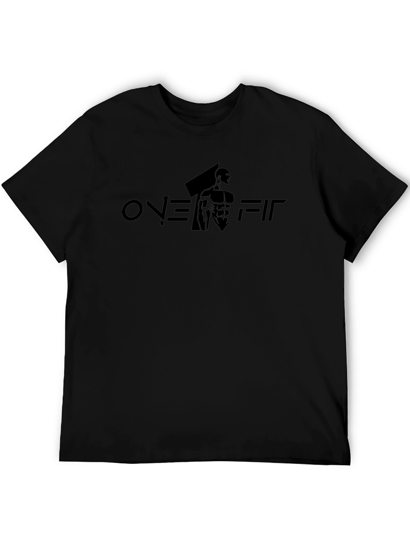 ONE FIT Black Graphic Mens T-Shirt