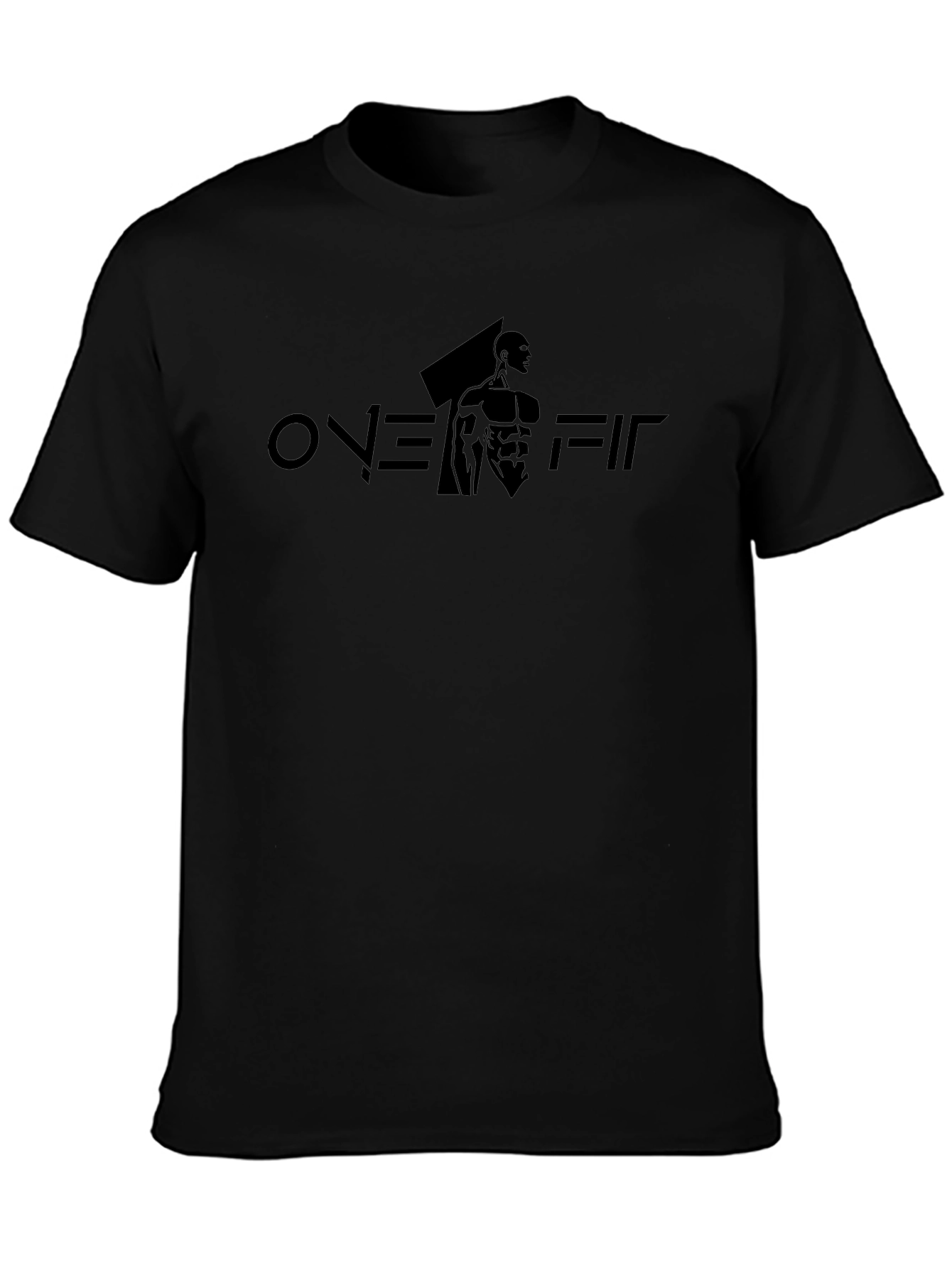 ONE FIT Black Graphic Mens T-Shirt