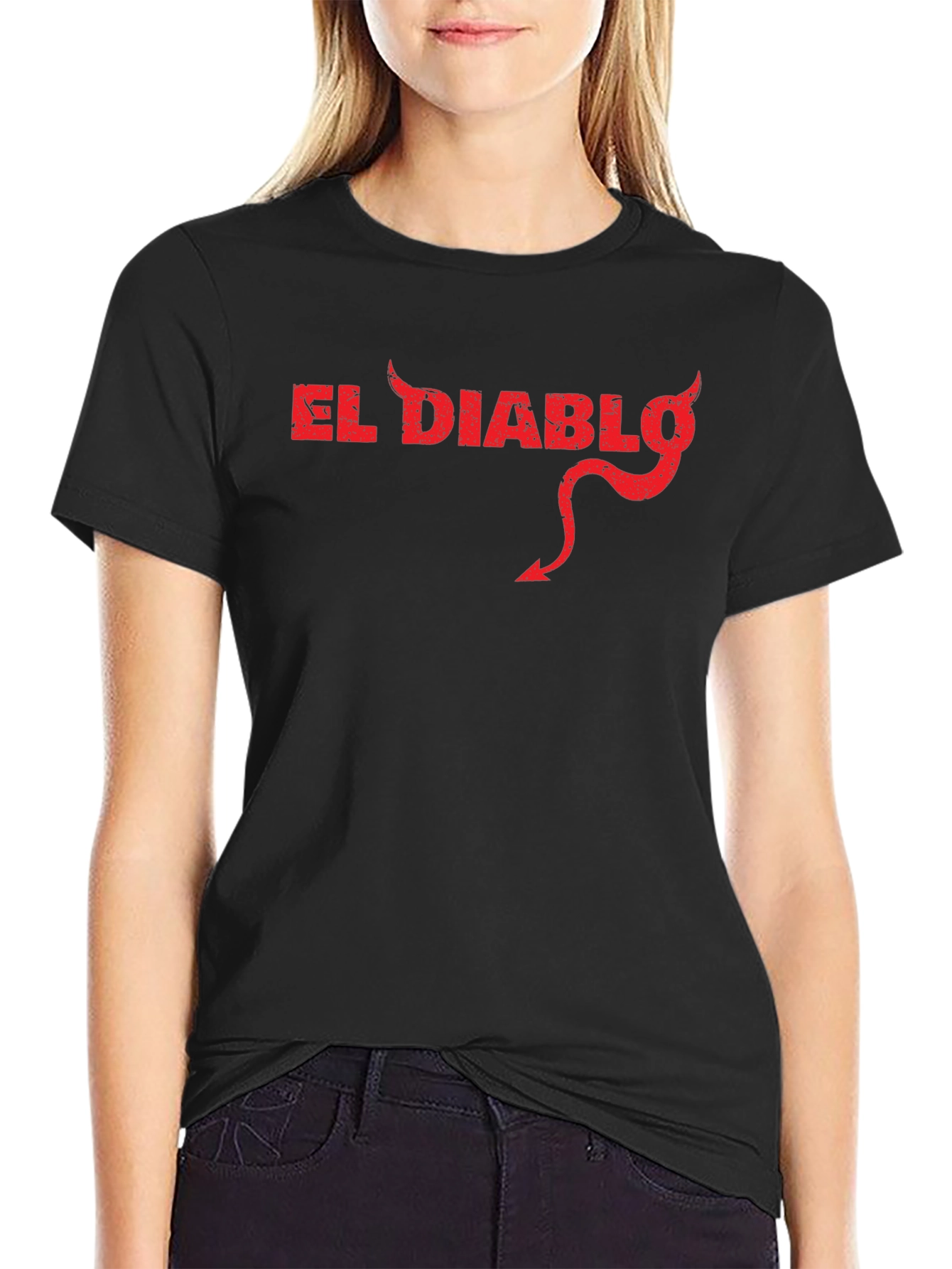 El Diablo Graphic Tee - Black Cotton Devil T-Shirt