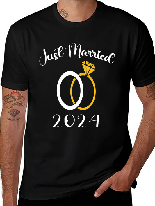 Just Married 2024 Wedding Rings T-Shirt