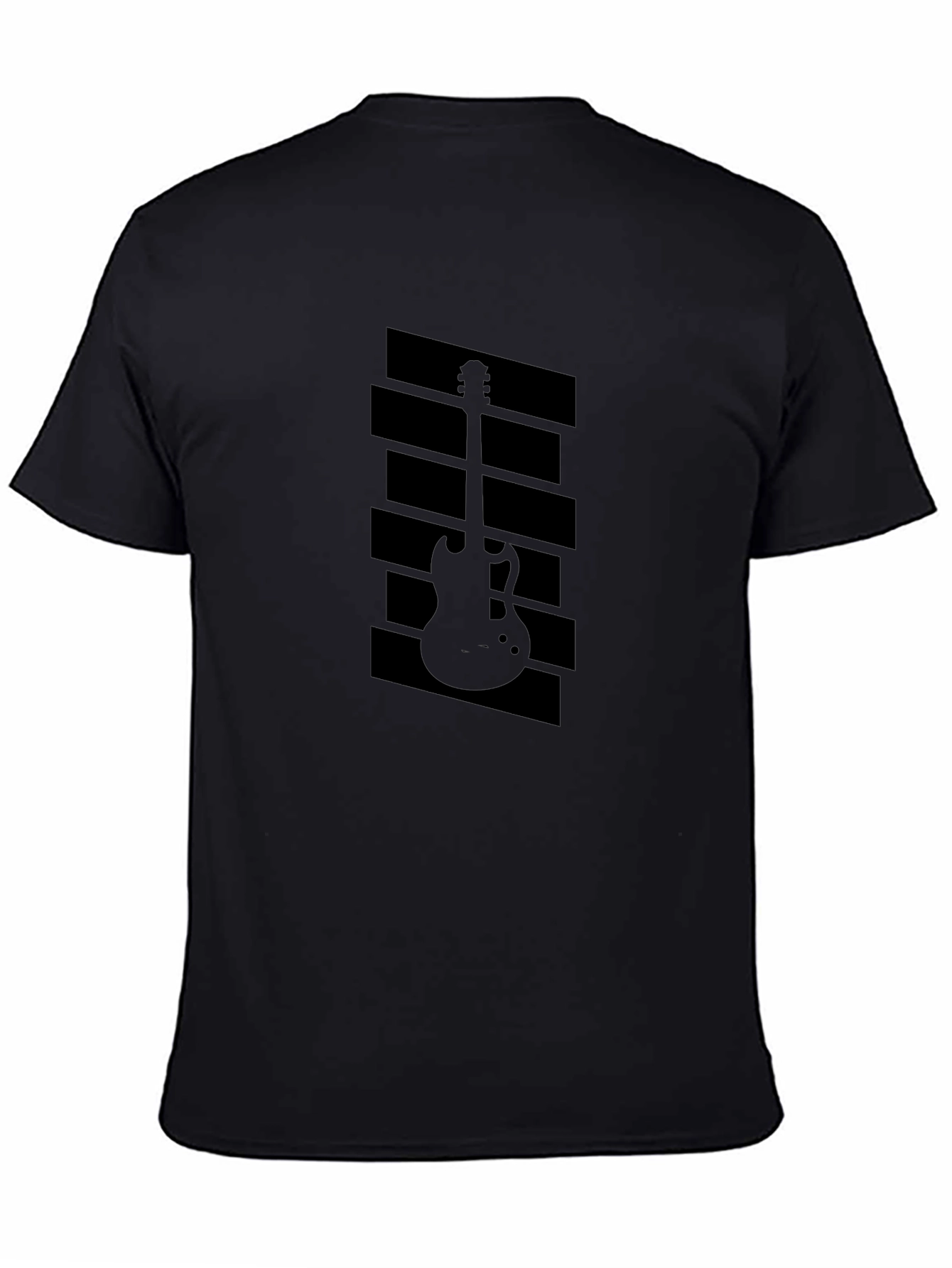 Guitar Graphic Black T-Shirt - Musician Style