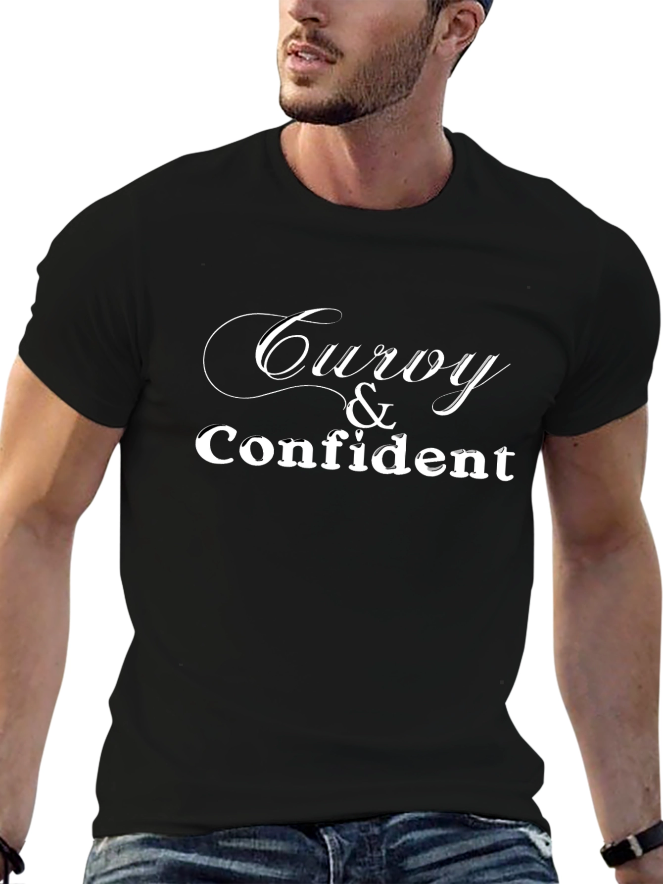 Curvy & Confident Graphic T-Shirt - Black