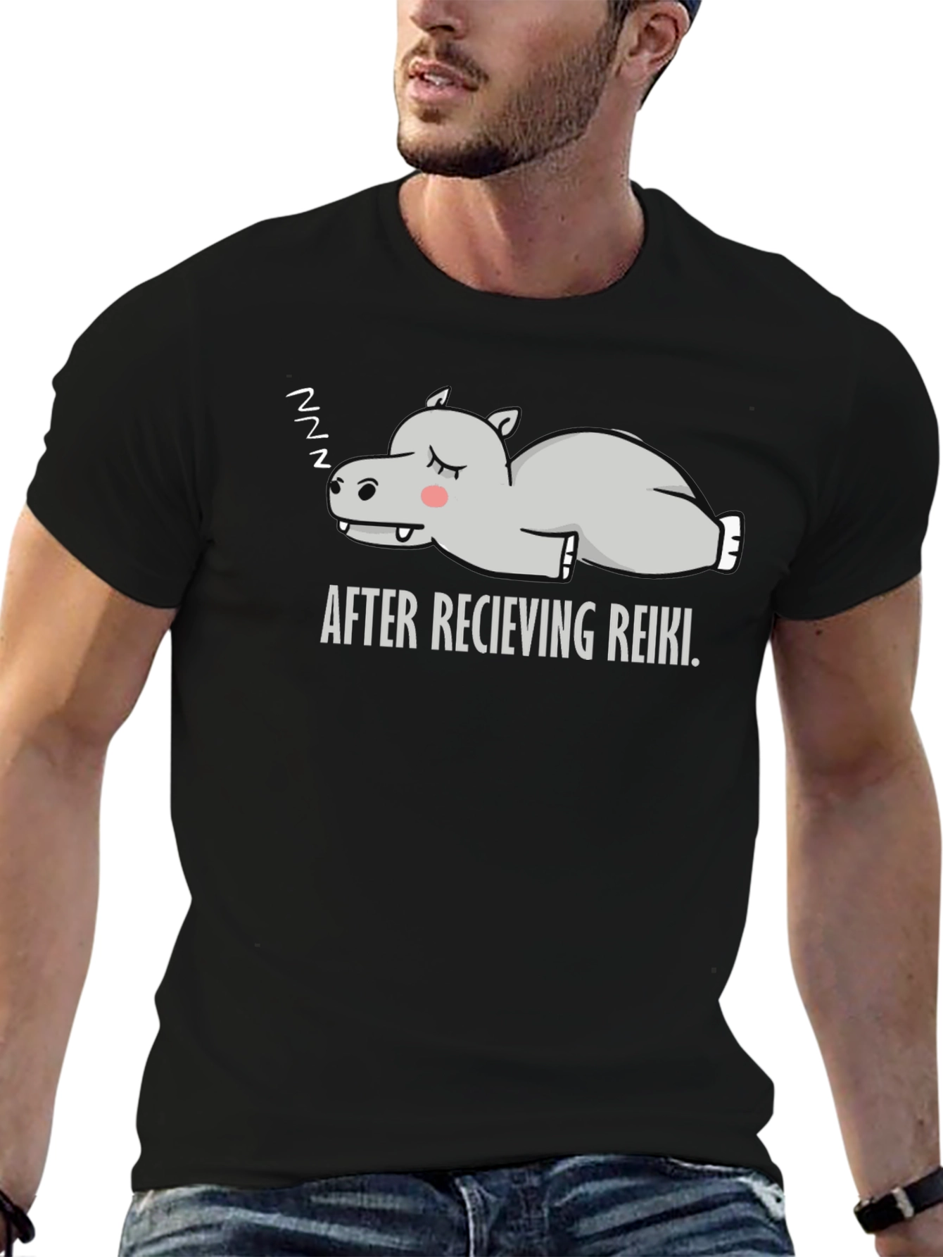 Relaxed Reiki Hippo Graphic Tee
