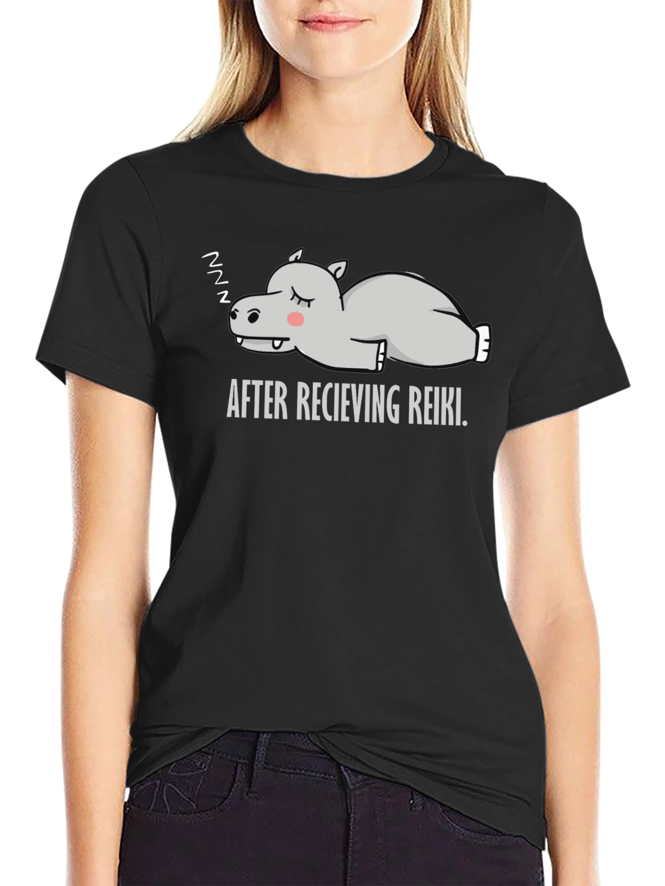 Relaxed Reiki Hippo Graphic Tee