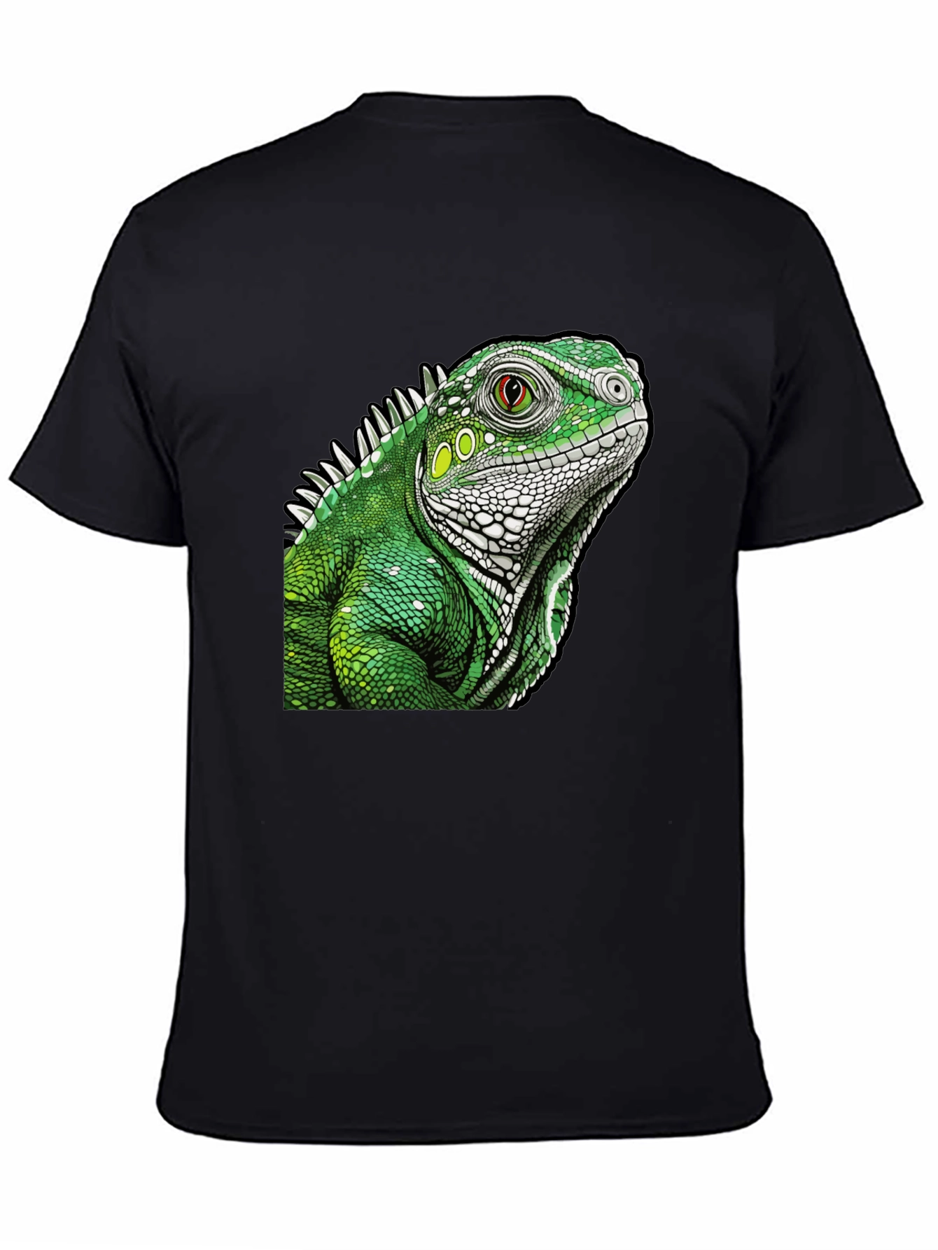 Iguana Graphic Print Black T-Shirt