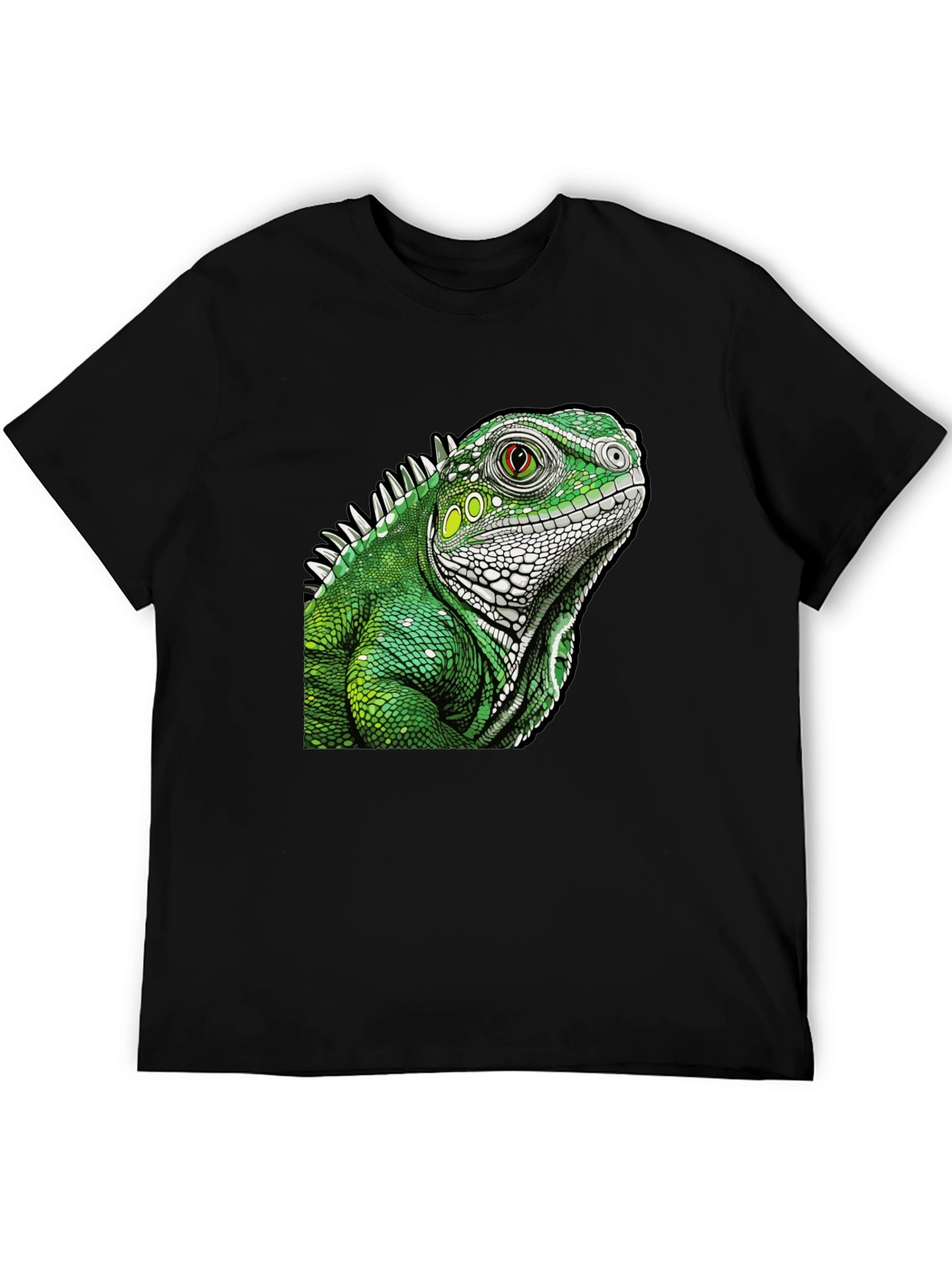 Iguana Graphic Print Black T-Shirt