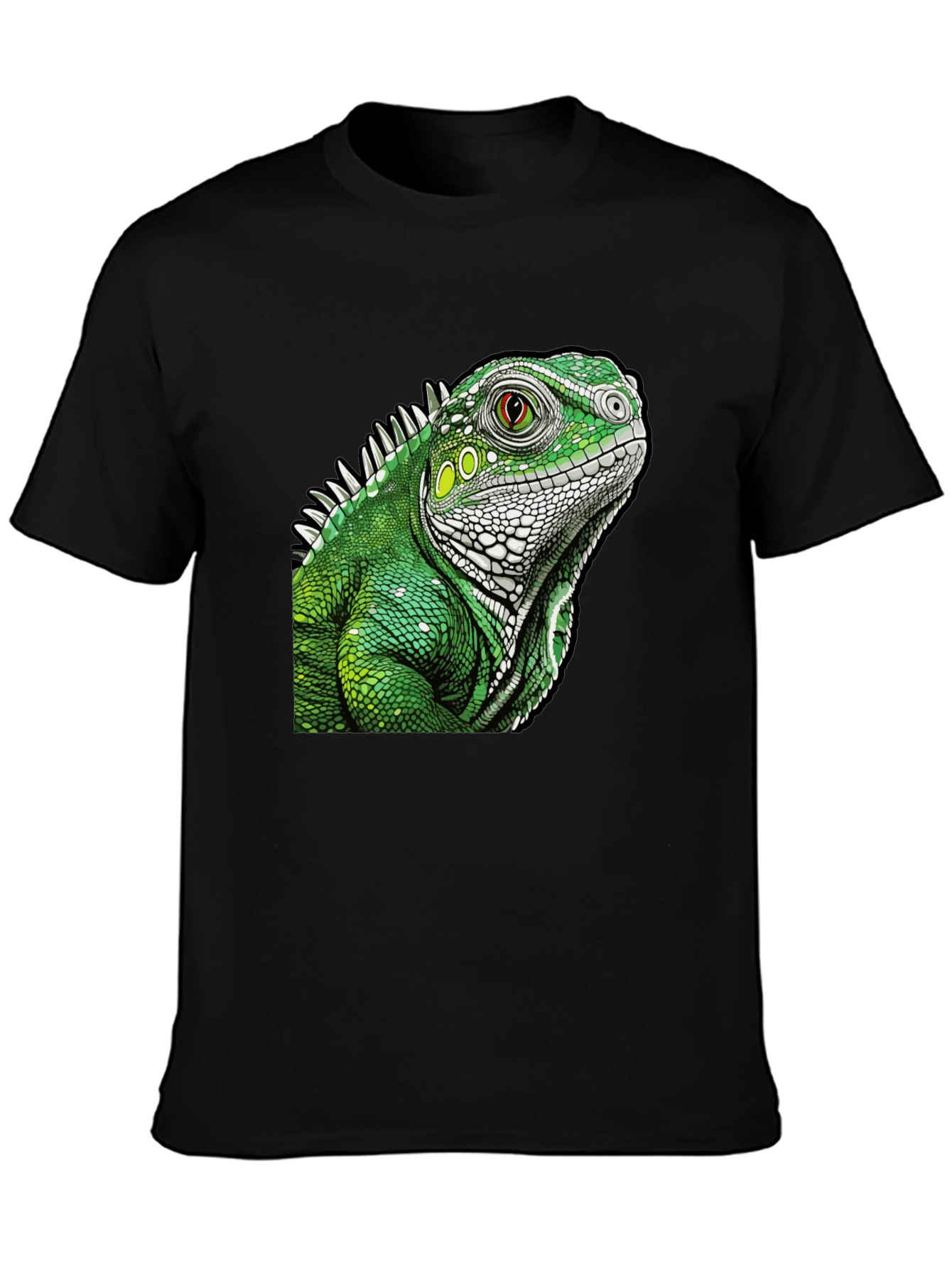 Iguana Graphic Print Black T-Shirt
