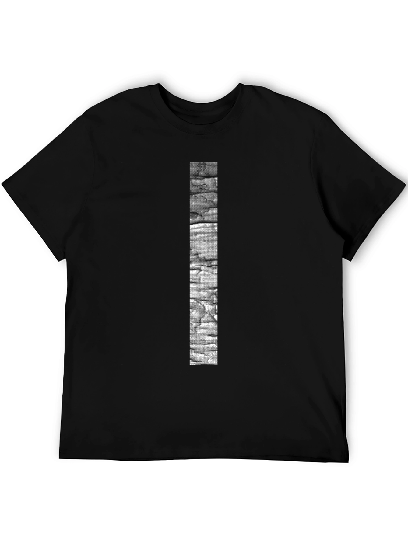 Stone Brick Graphic Print Black T-Shirt