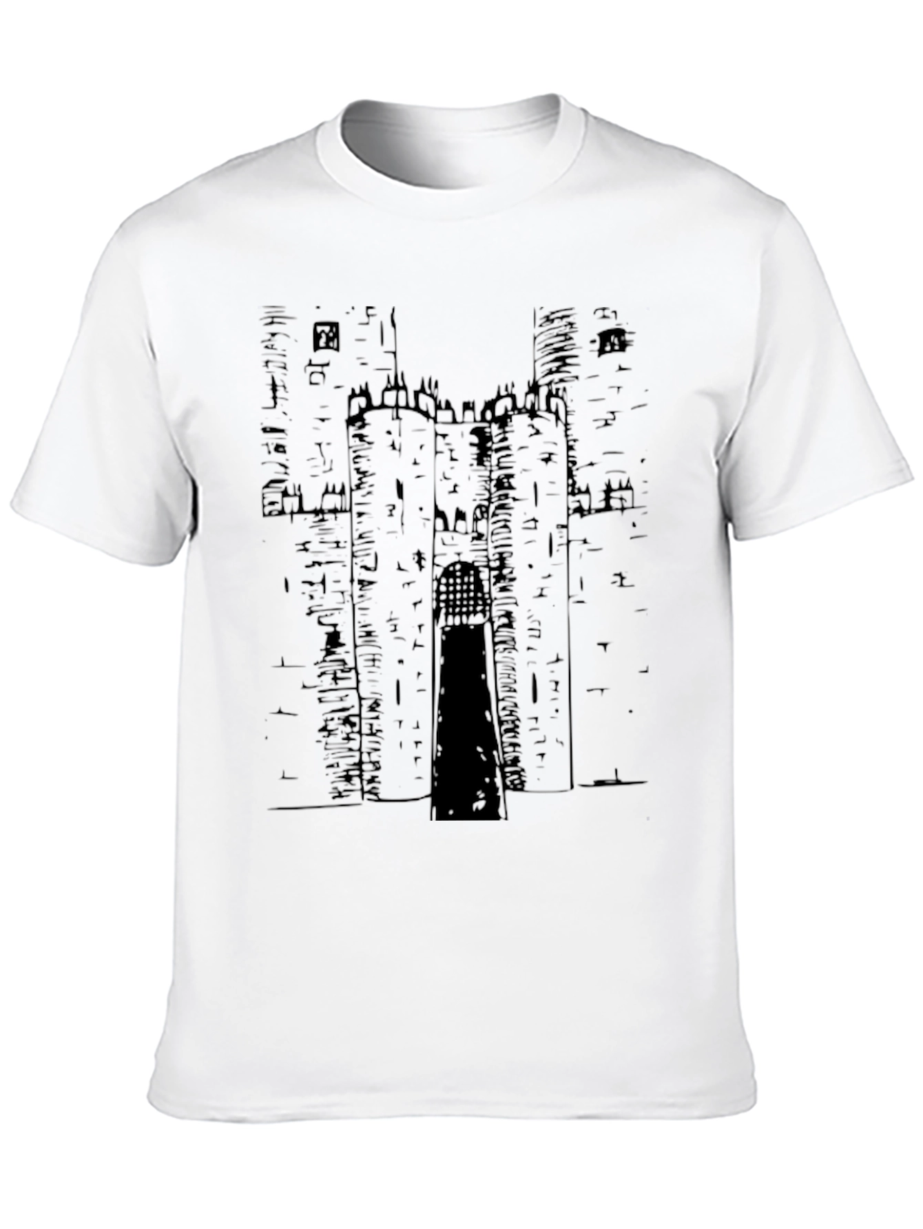 Castle Graphic Print Black T-Shirt