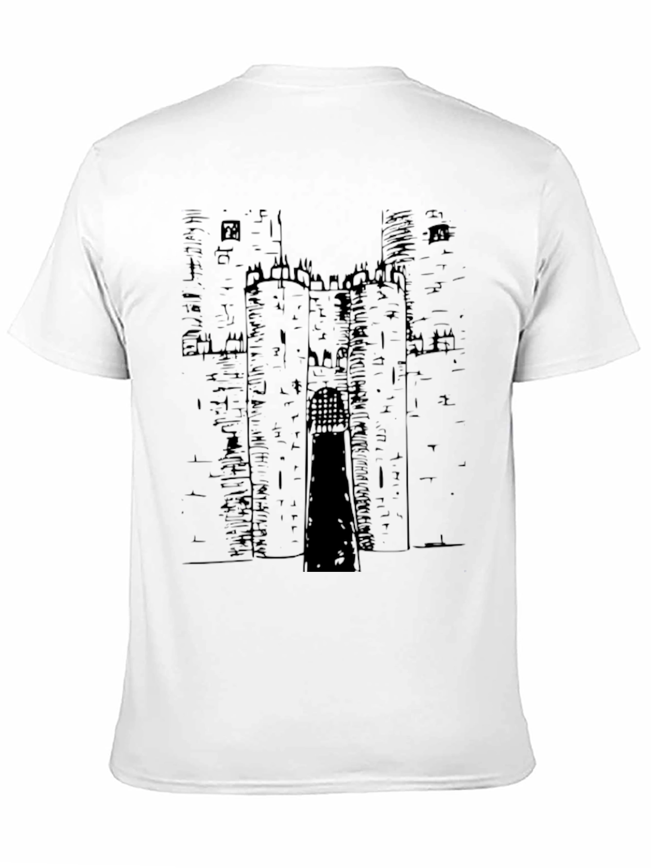 Castle Graphic Print Black T-Shirt