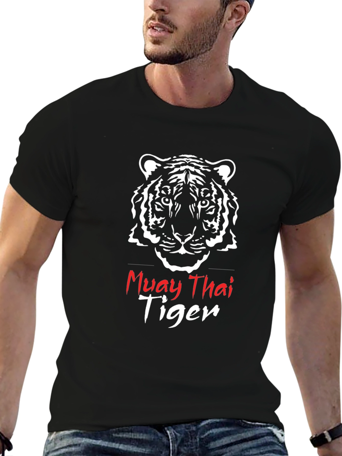 Muay Thai Tiger Graphic T-Shirt - Black