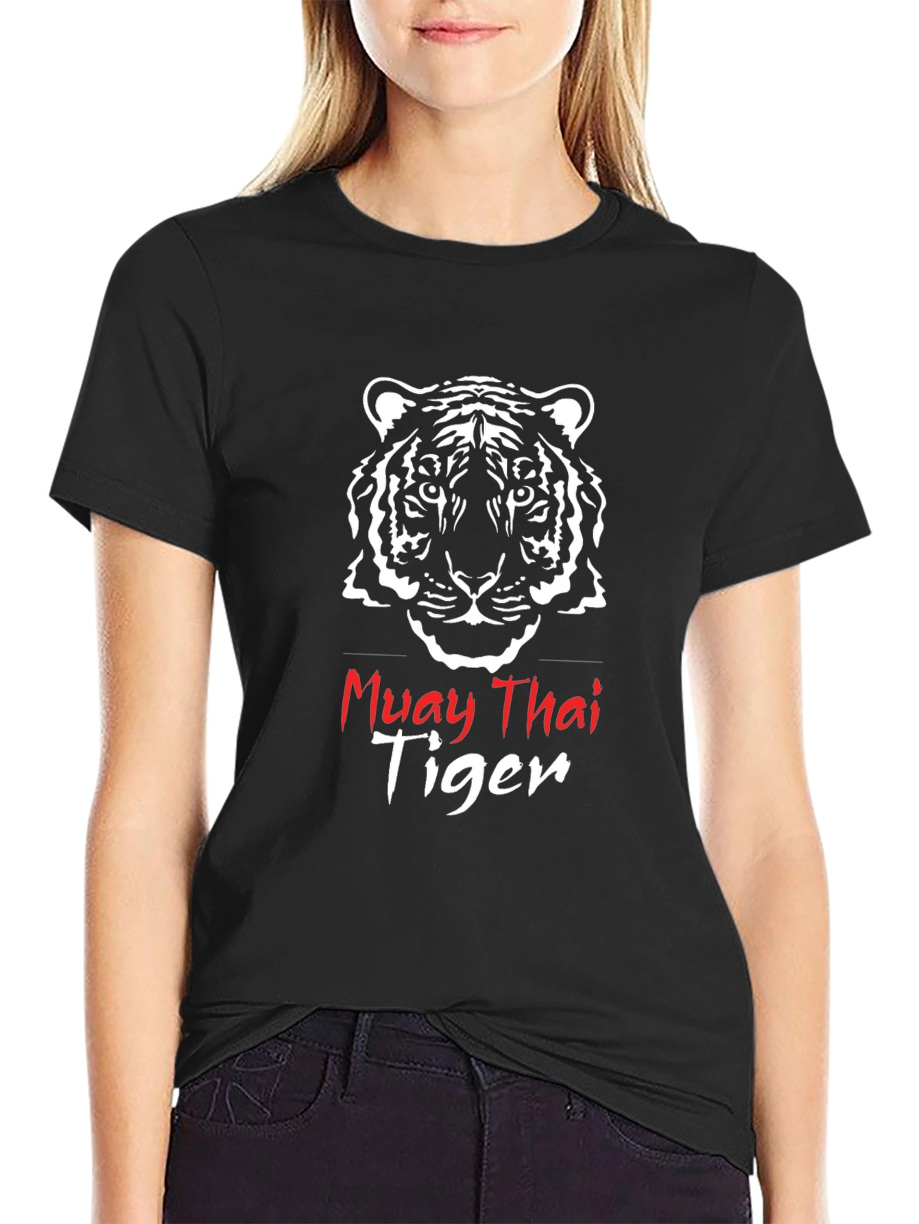 Muay Thai Tiger Graphic T-Shirt - Black