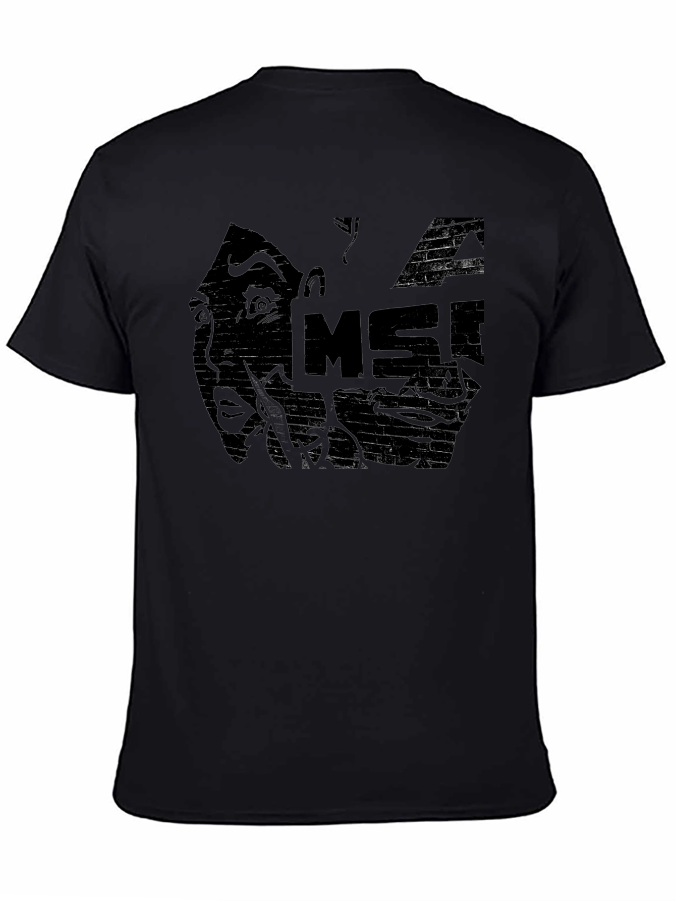 Distressed Graphic Tee - MSI Face Black