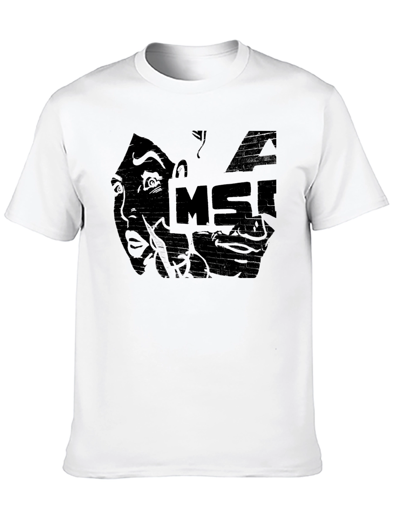 Distressed Graphic Tee - MSI Face Black