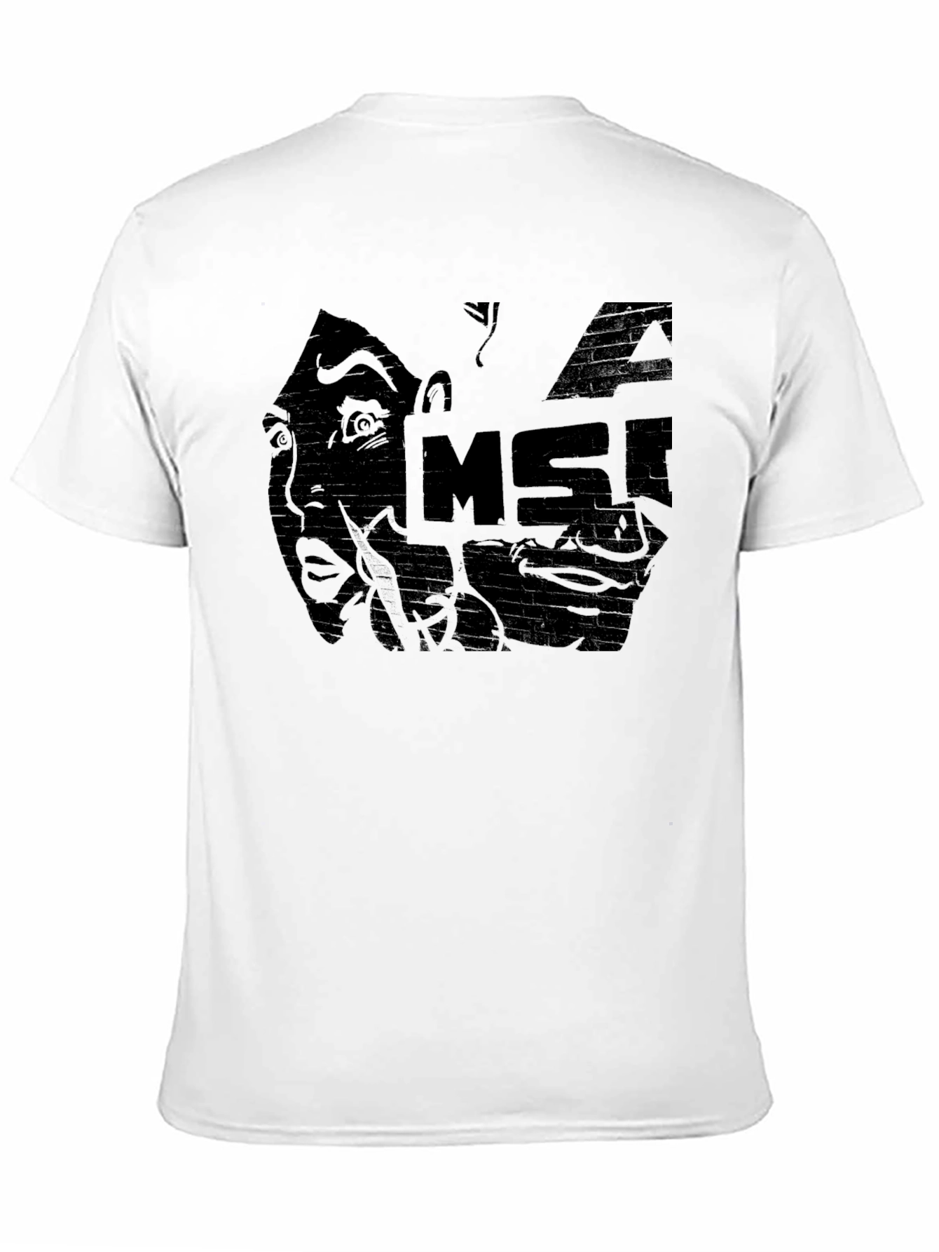 Distressed Graphic Tee - MSI Face Black