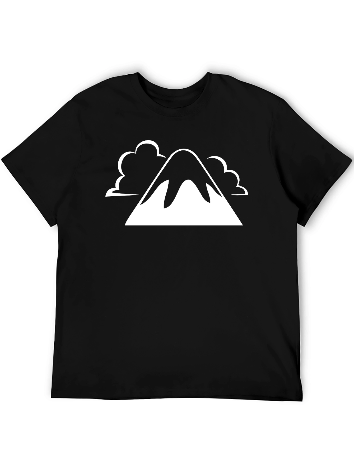 Mountain Graphic Tee - Black Cotton Blend Shirt
