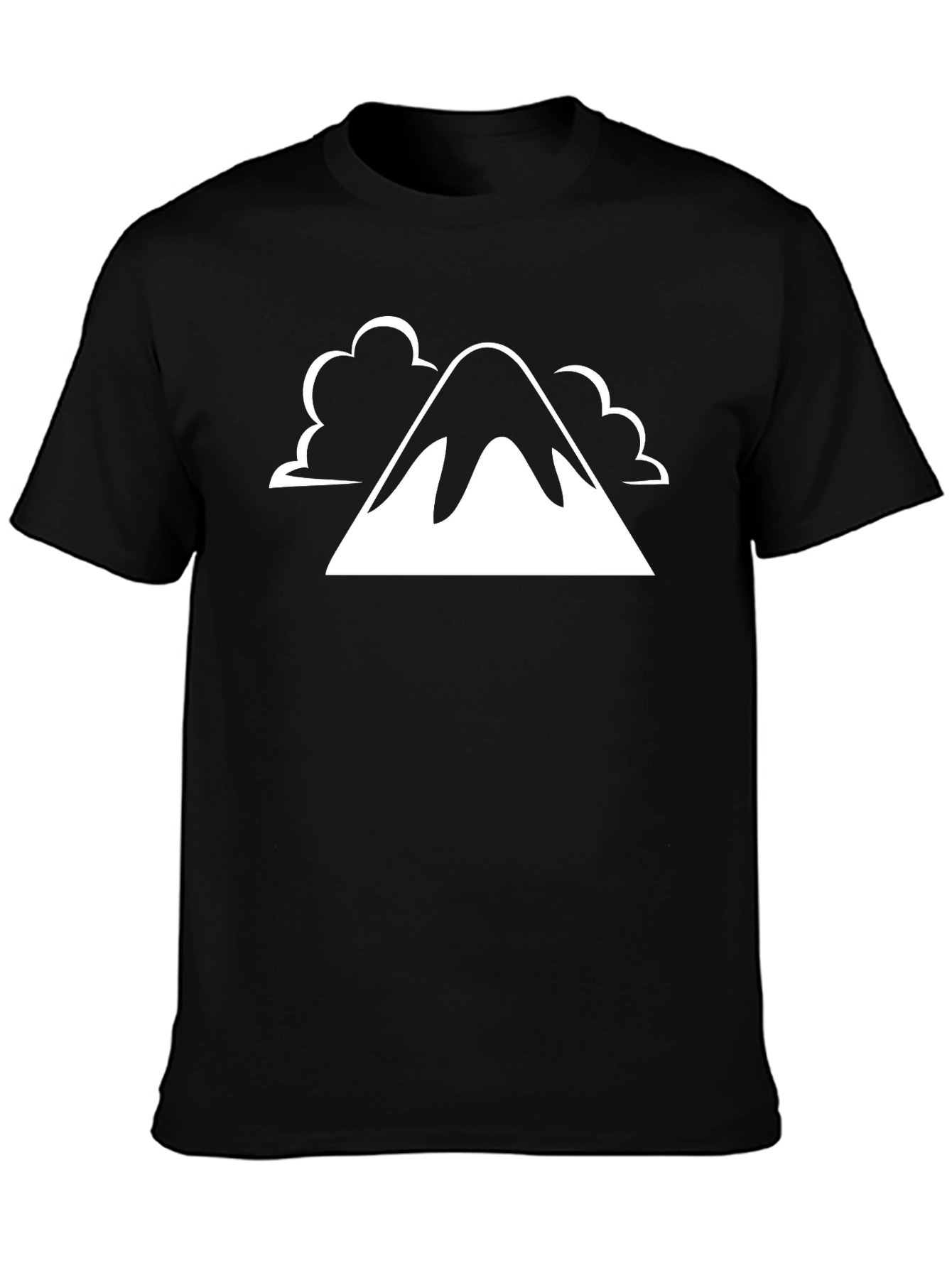 Mountain Graphic Tee - Black Cotton Blend Shirt