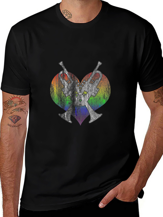 Rainbow Heart Trumpet T-Shirt