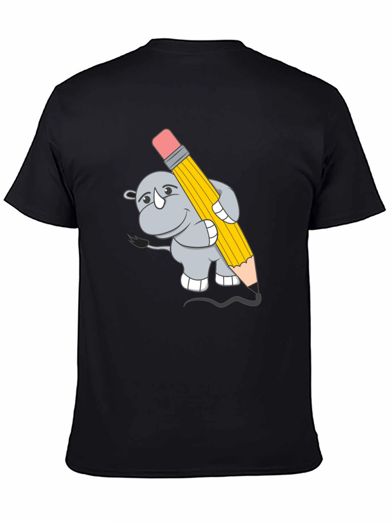 Rhino Artist Tee - Cartoon Animal Graphic T-Shirt