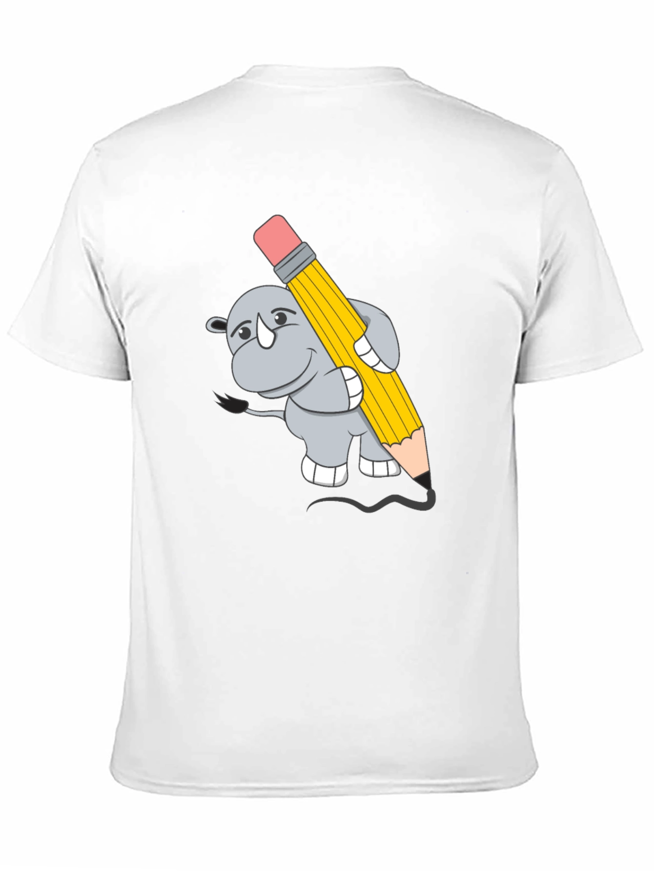 Rhino Artist Tee - Cartoon Animal Graphic T-Shirt
