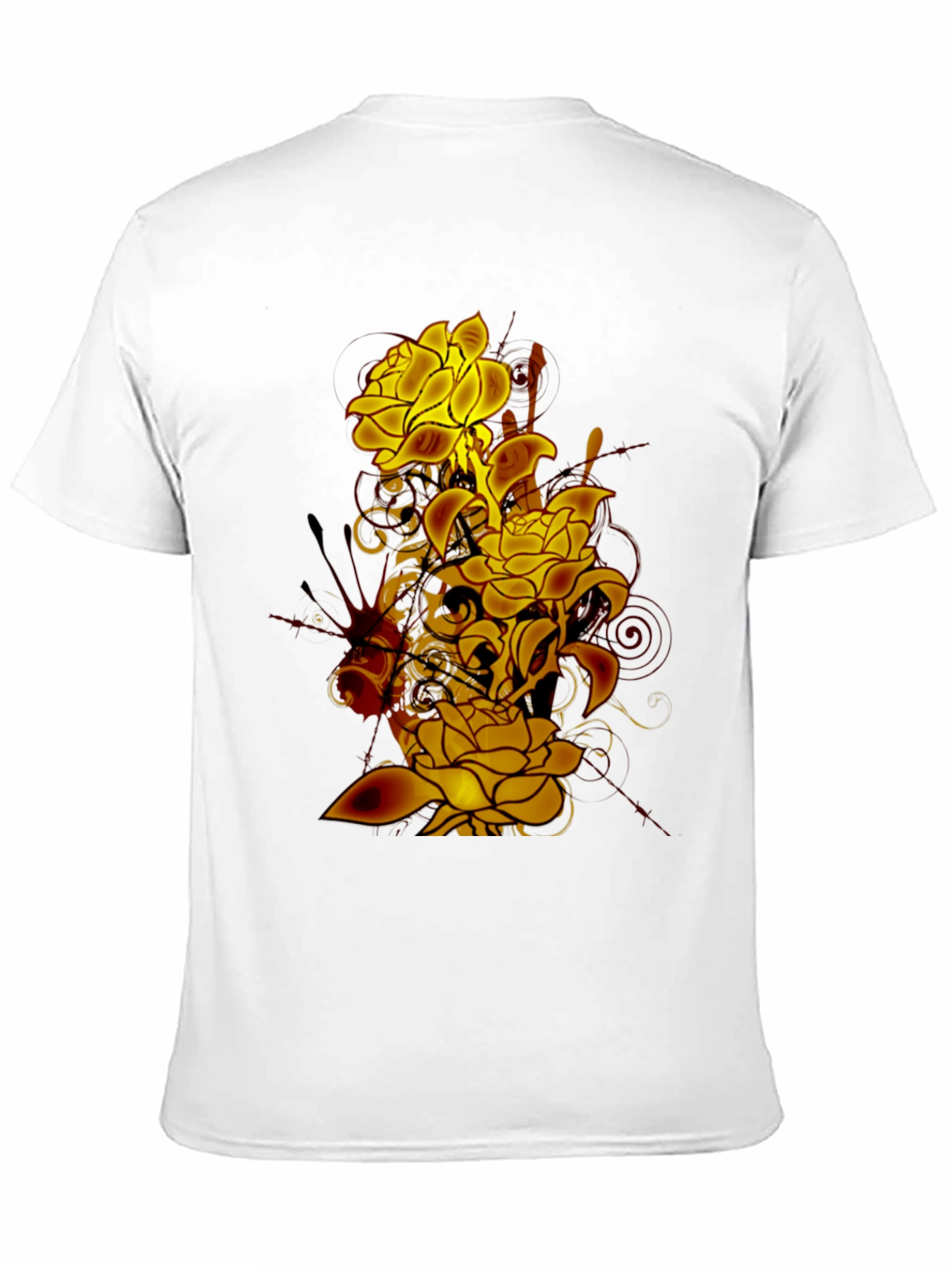 Floral Skull Graphic Black T-Shirt