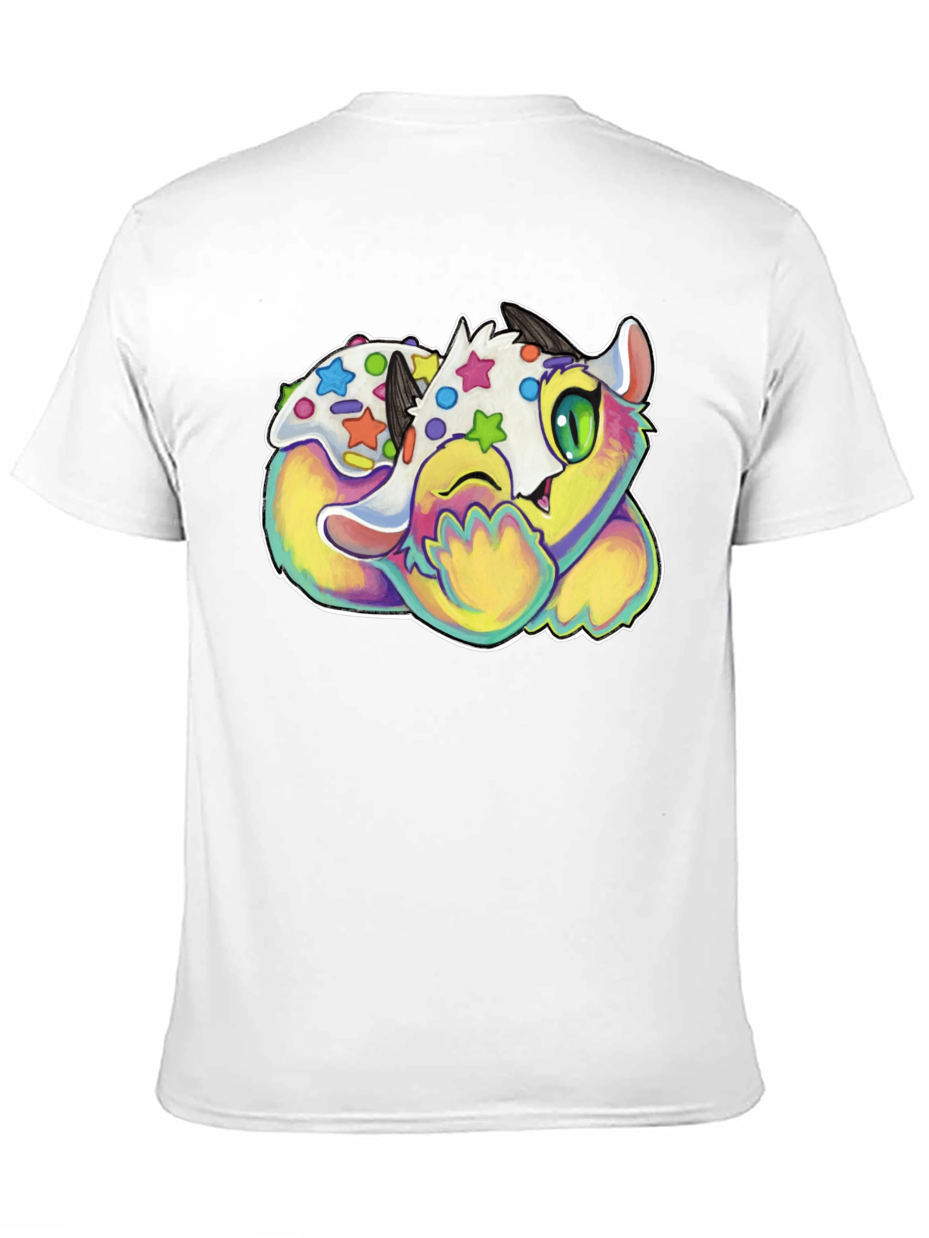Cute Cartoon Monster Graphic Black T-Shirt