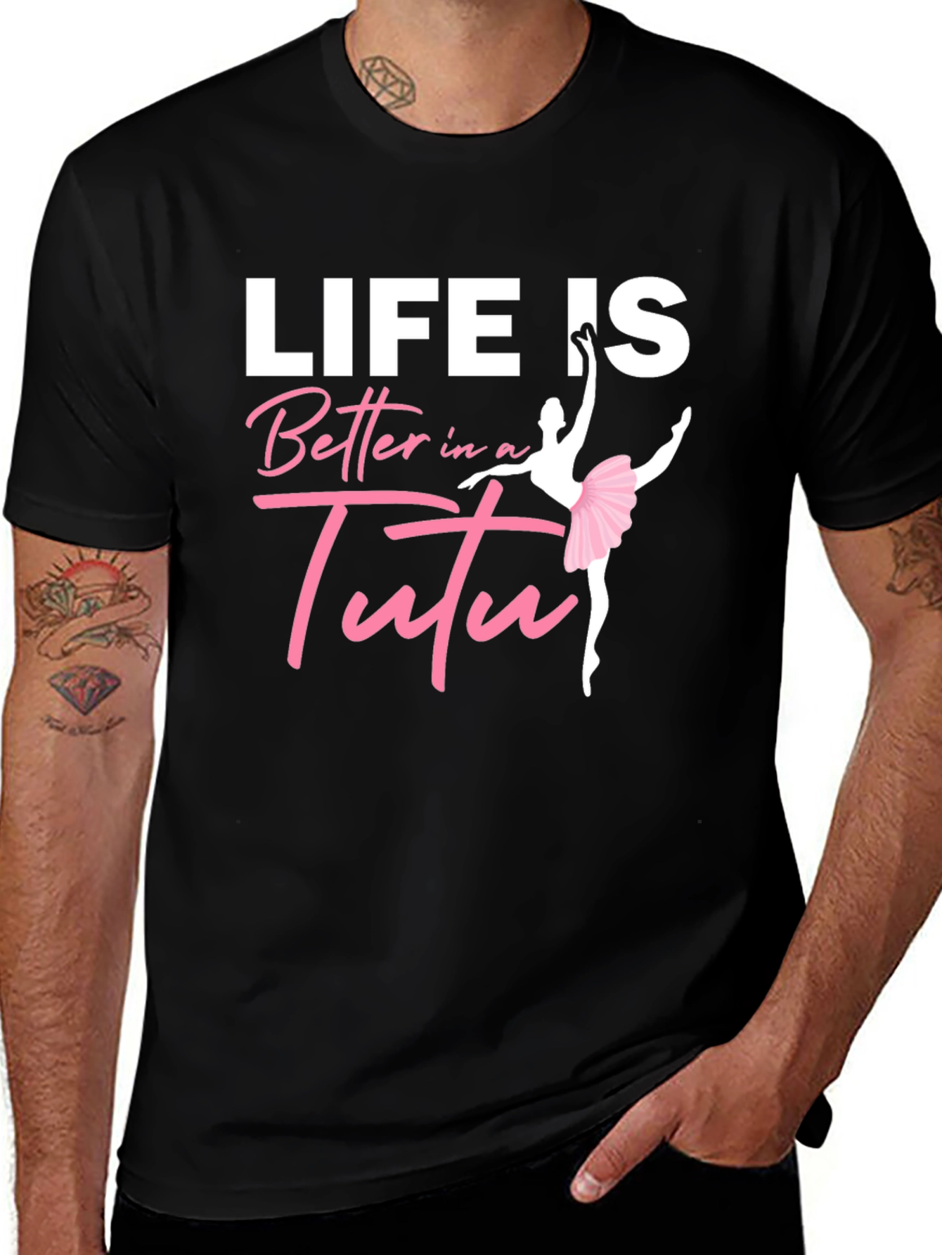 Life Is Better In A Tutu Black T-Shirt