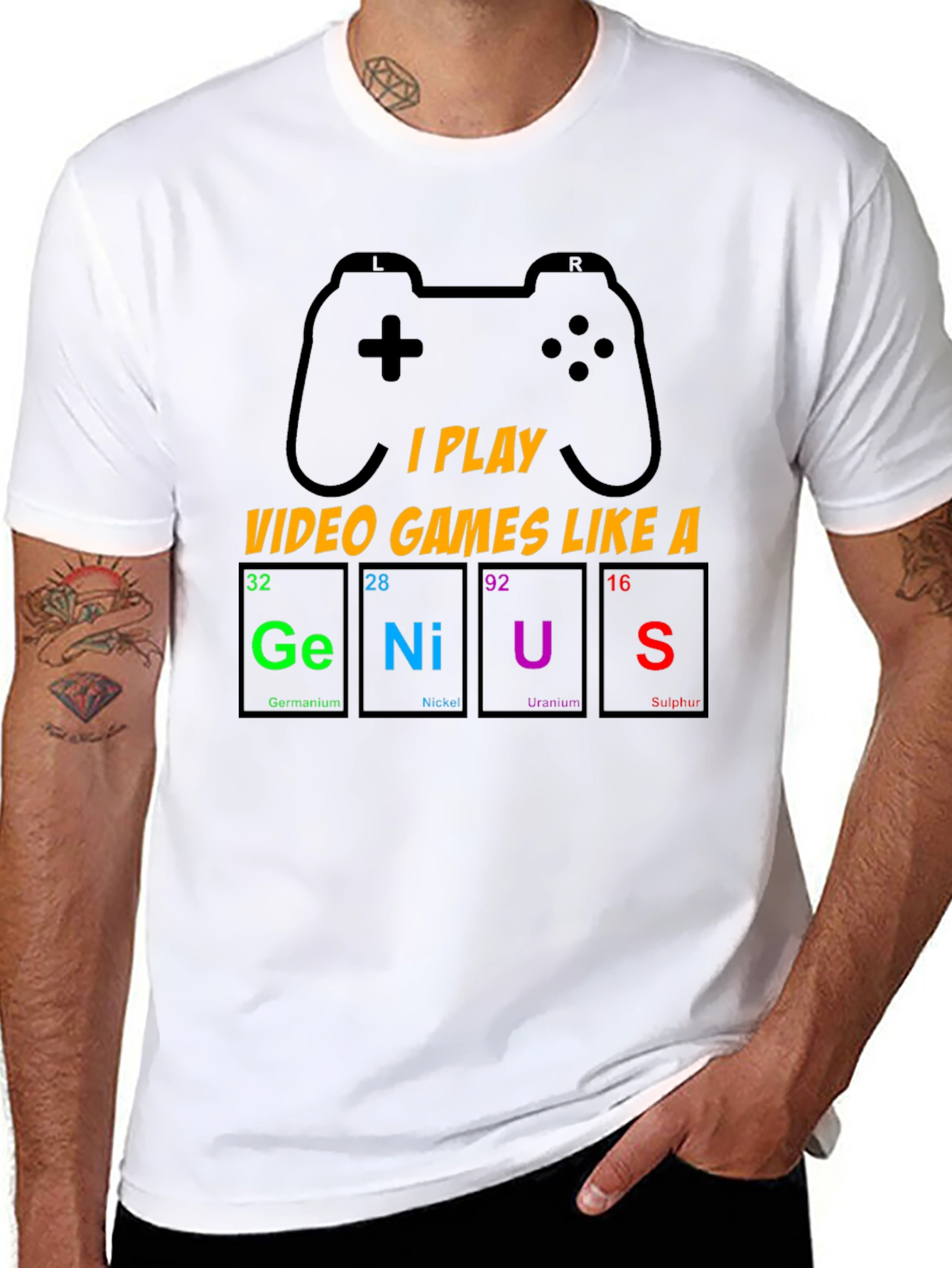 Gamer Genius T-Shirt - Periodic Table Design