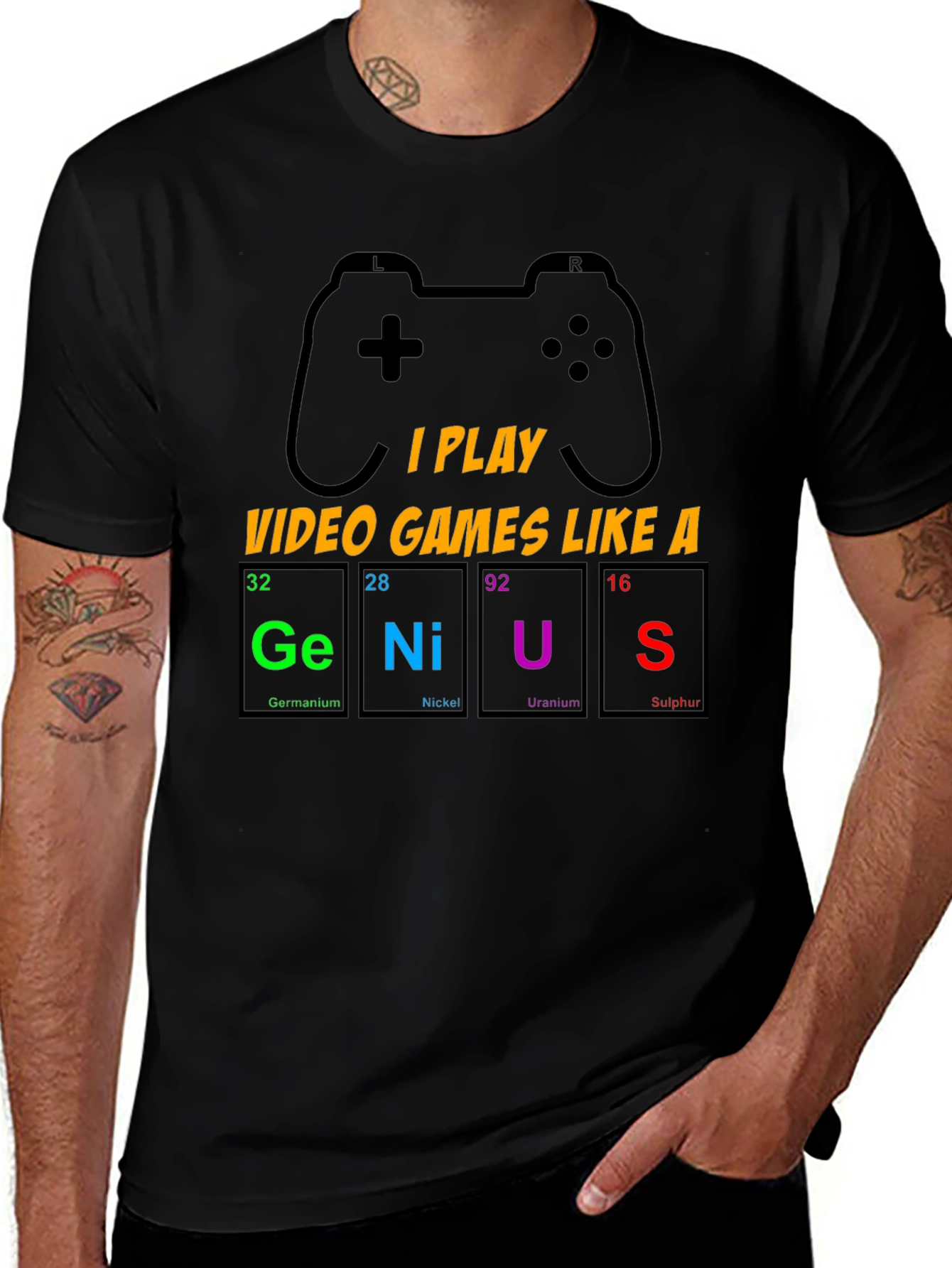 Gamer Genius T-Shirt - Periodic Table Design