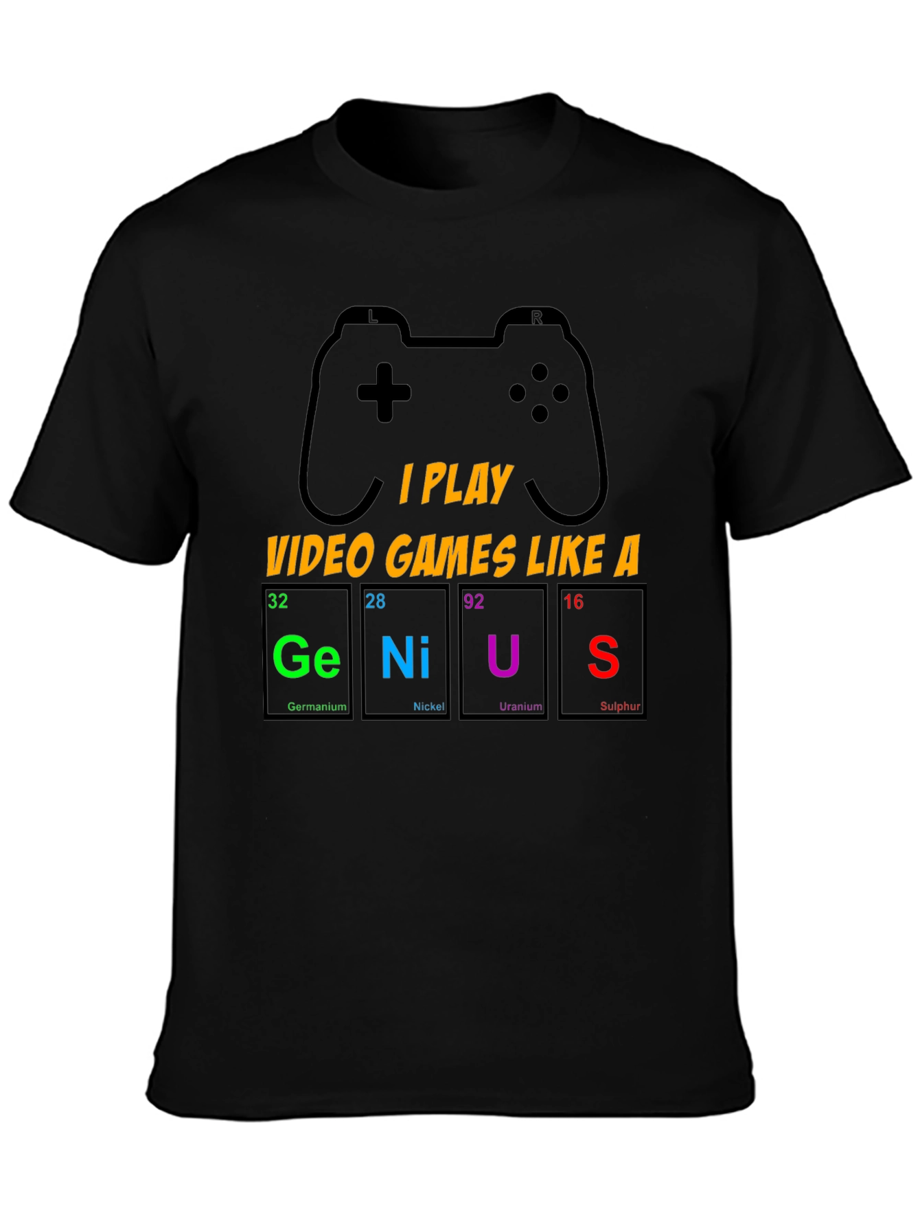 Gamer Genius T-Shirt - Periodic Table Design