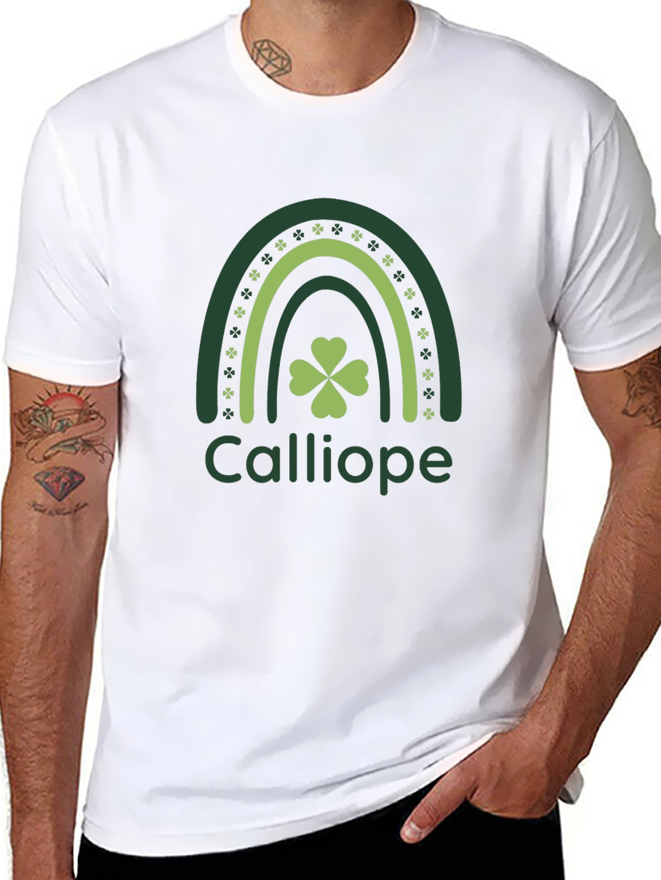 Calliope St. Patricks Day Rainbow Shamrock T-Shirt