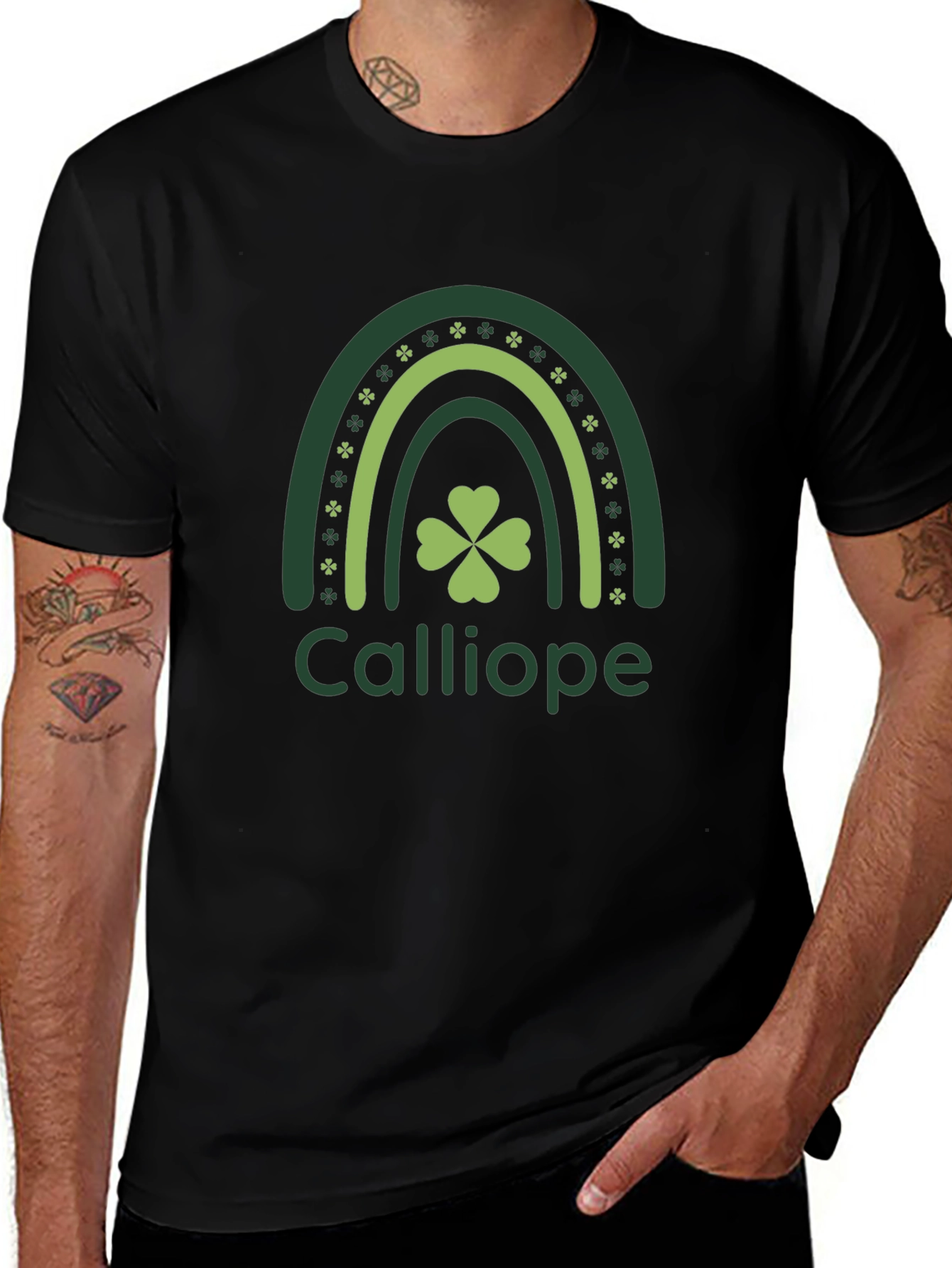 Calliope St. Patricks Day Rainbow Shamrock T-Shirt
