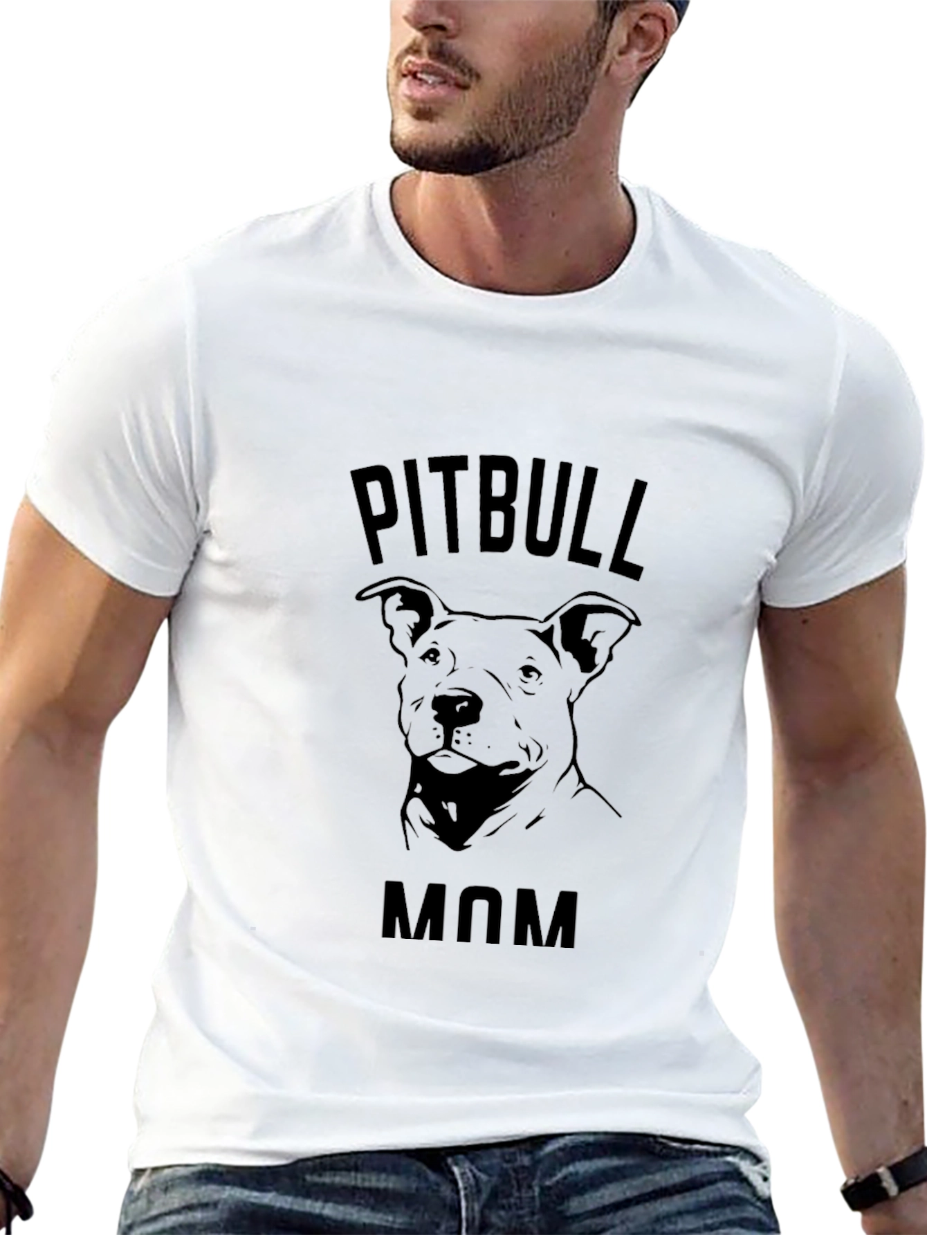 Pitbull Mom Black T-Shirt