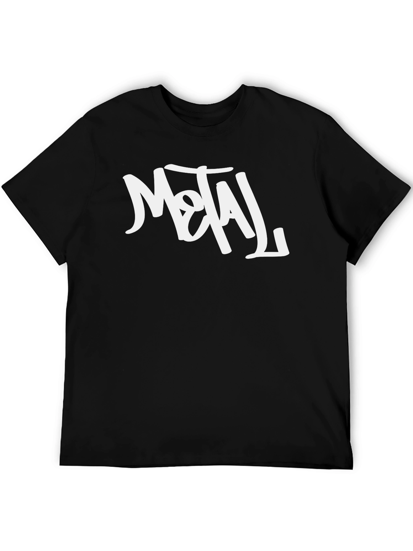 Metal Graphic T-Shirt - Black Crew Neck Tee