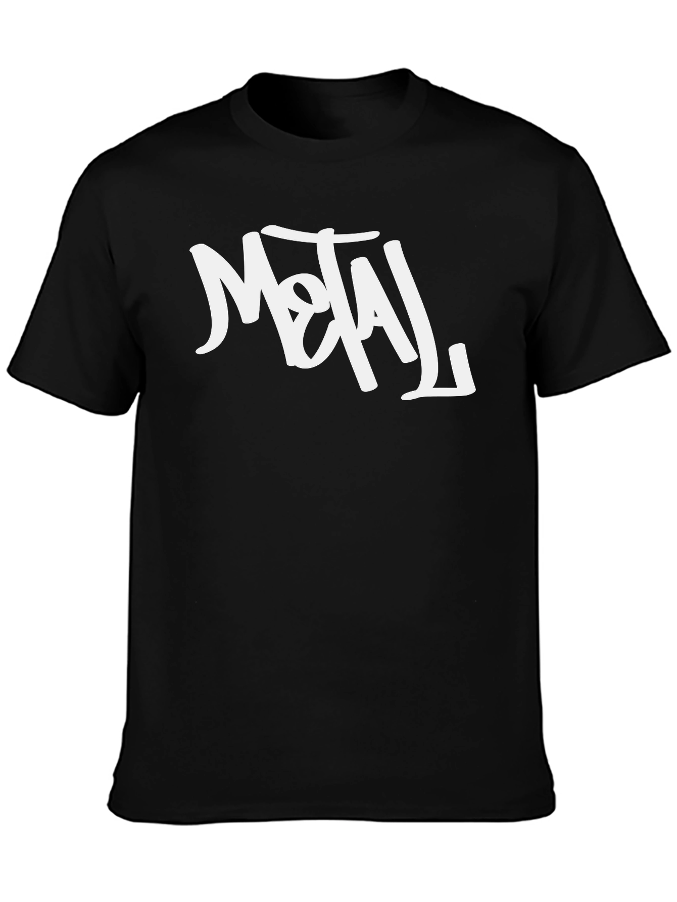 Metal Graphic T-Shirt - Black Crew Neck Tee