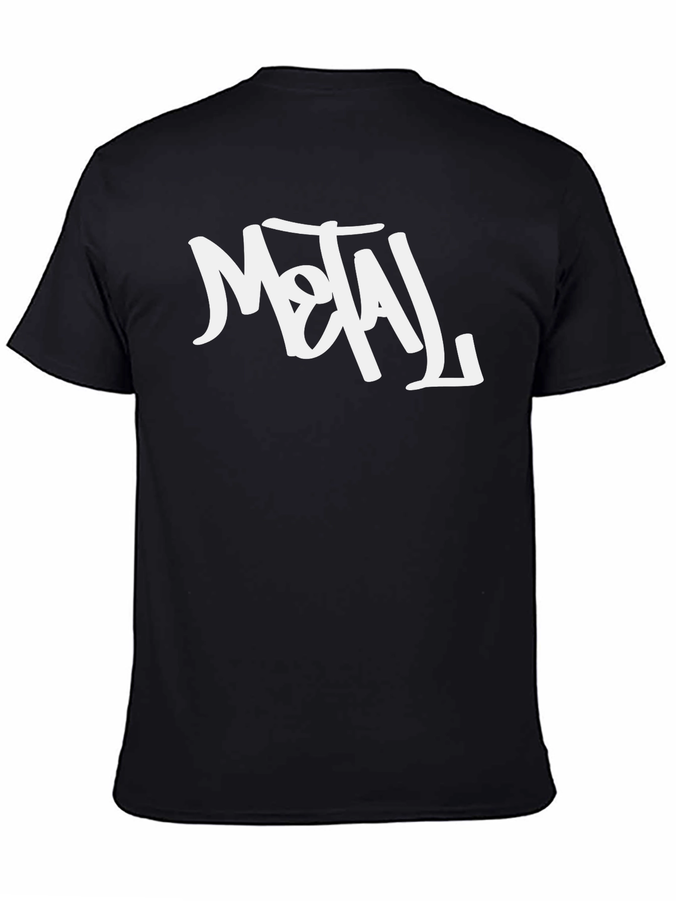 Metal Graphic T-Shirt - Black Crew Neck Tee