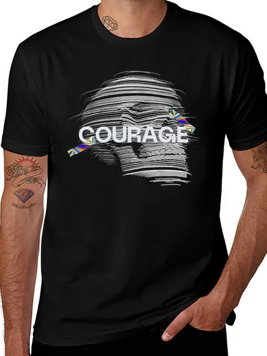 Courage Graphic T-Shirt - Black Cotton Tee