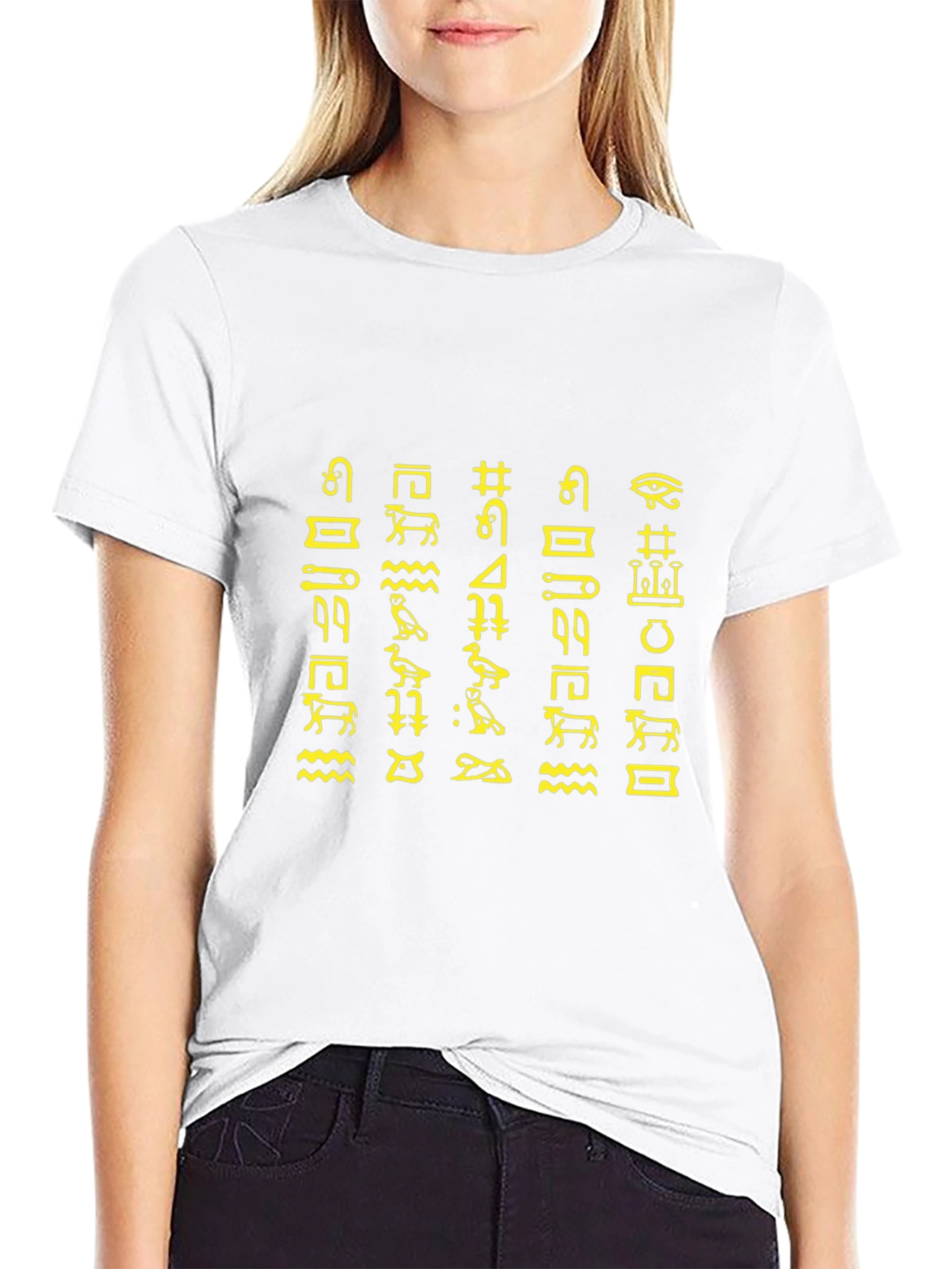 Egyptian Hieroglyphs Graphic Tee - Black