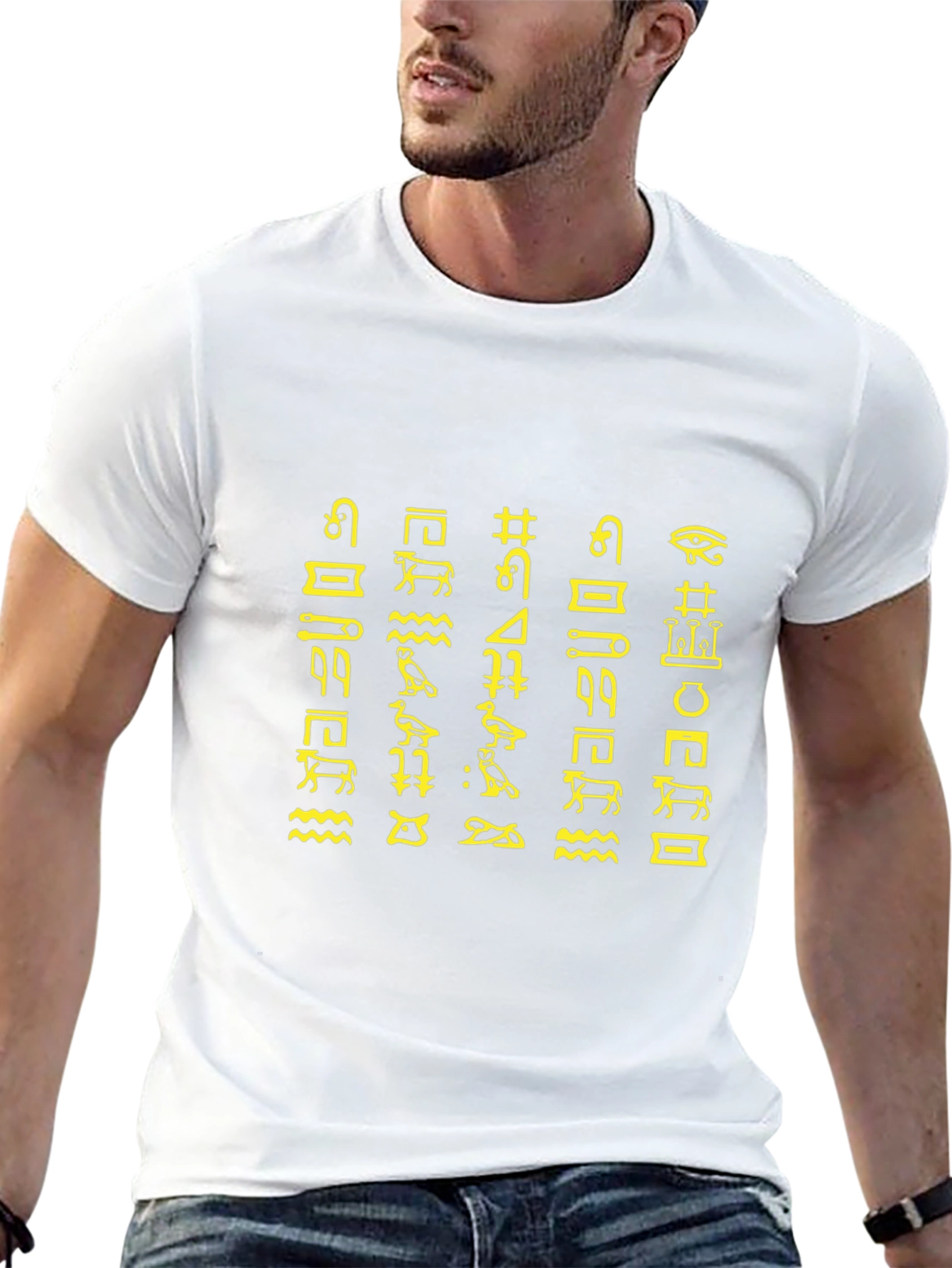 Egyptian Hieroglyphs Graphic Tee - Black